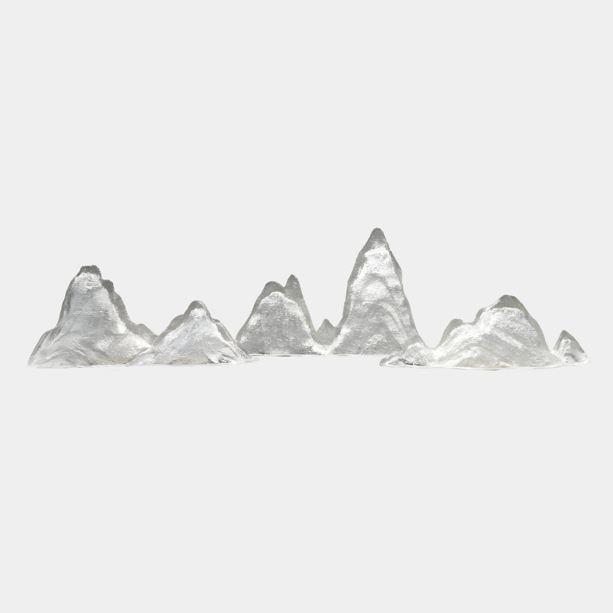 Clear Three-Section Mountain Range Resin Sculpture - 303cm