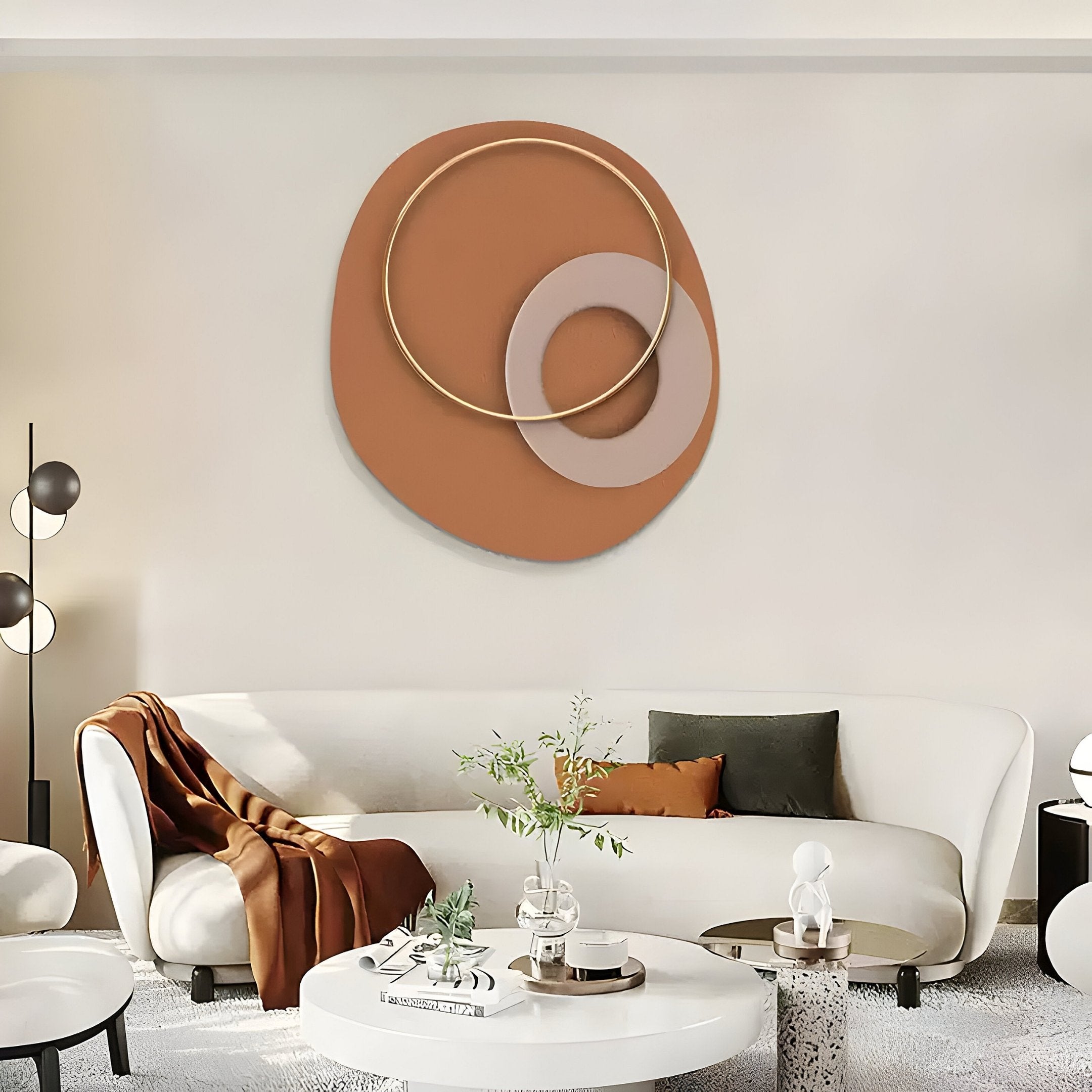 Orbien Terracotta & Gold Ring Sandstone Mural Wall Art