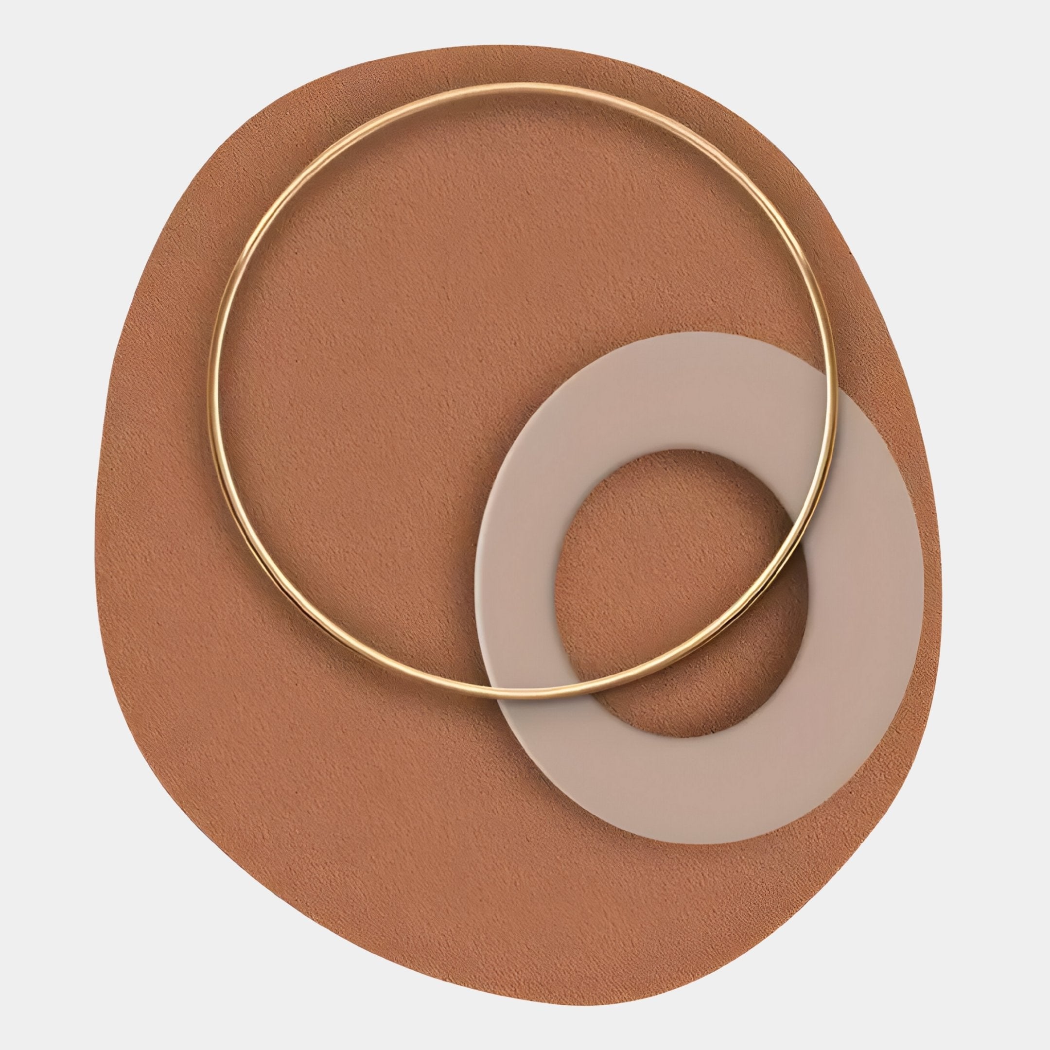 Orbien Terracotta & Gold Ring Sandstone Mural Wall Art