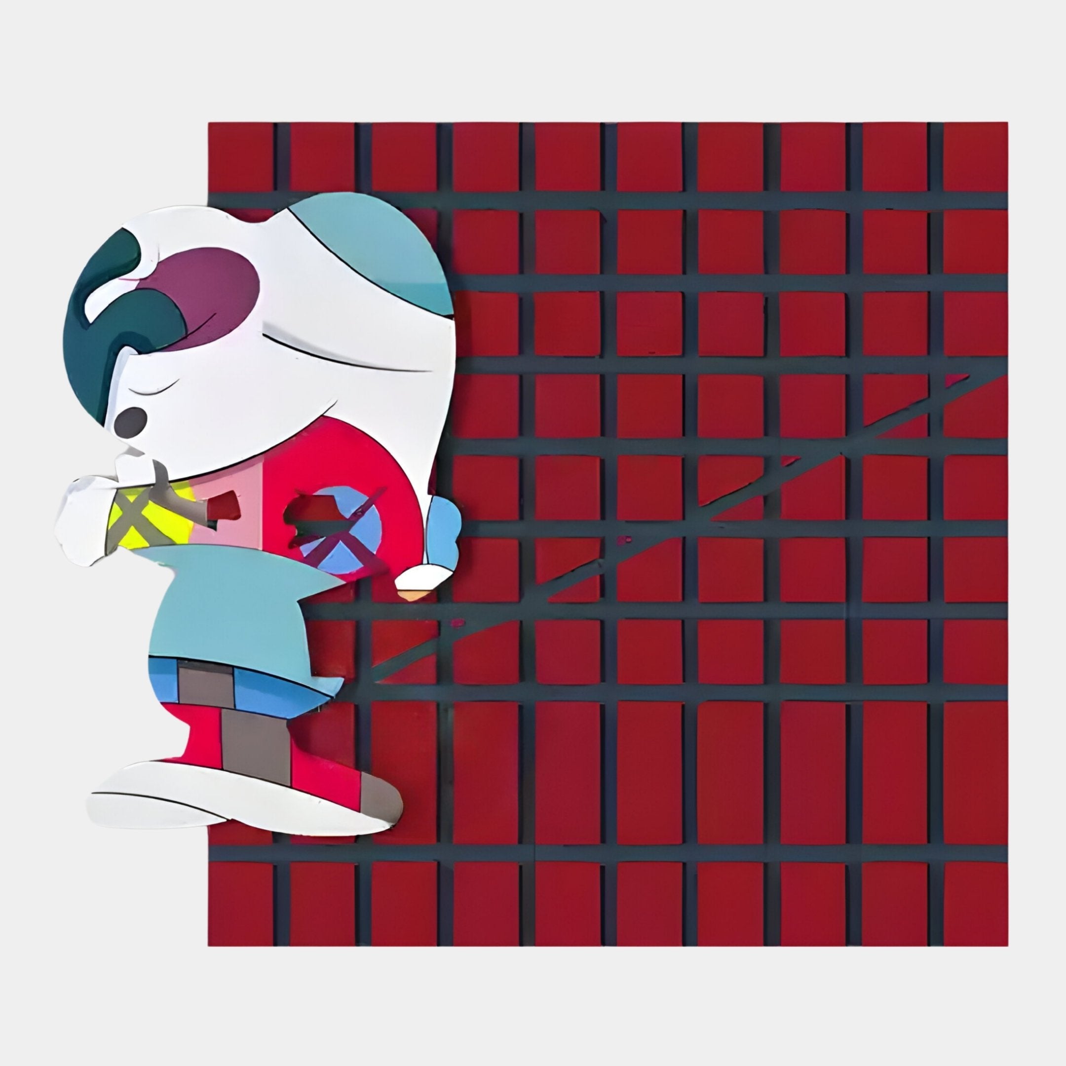 Snoopy Gridz Cyan Walker 3D Wall Art