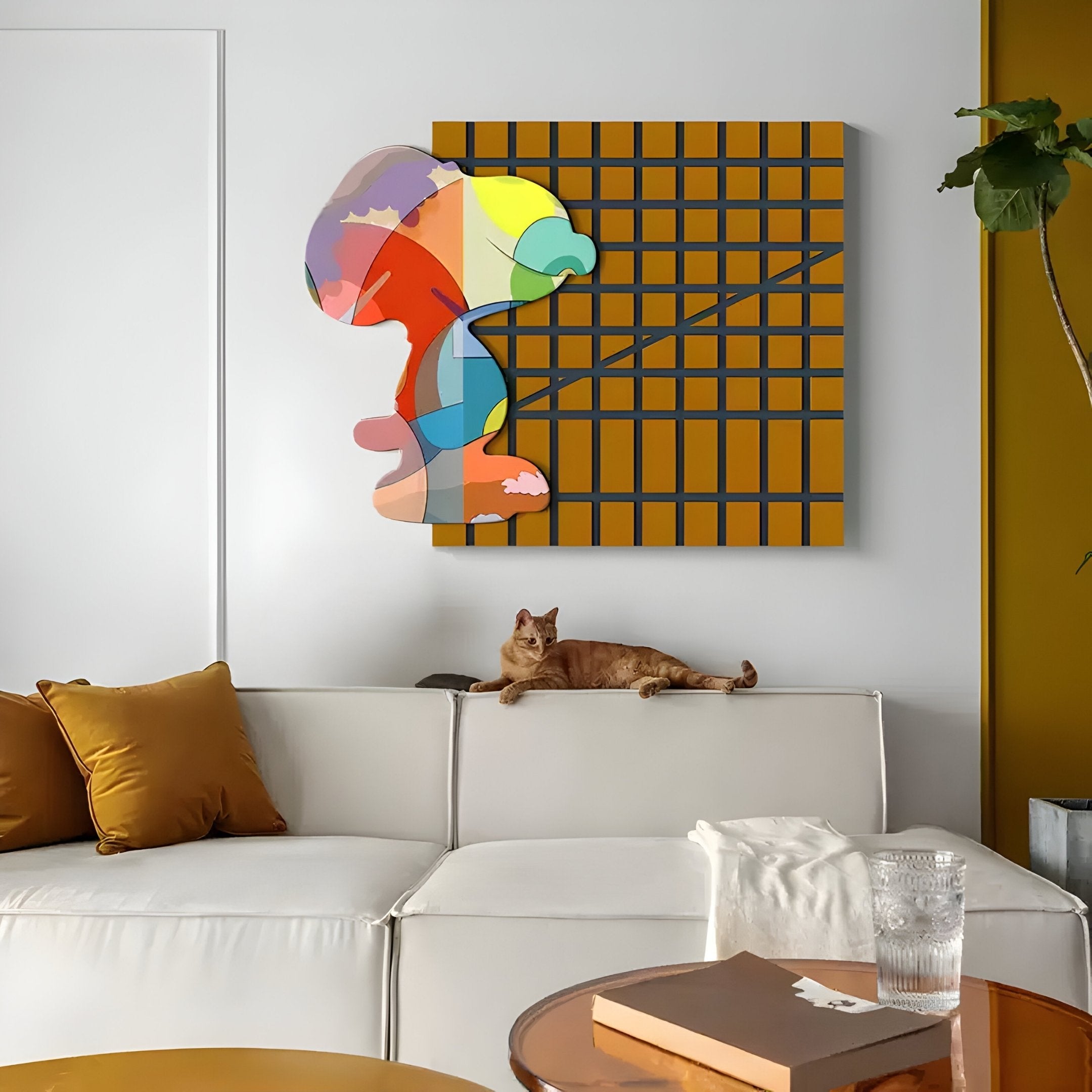 Snoopy Gridz Aurora March Amber 3D Wall Art