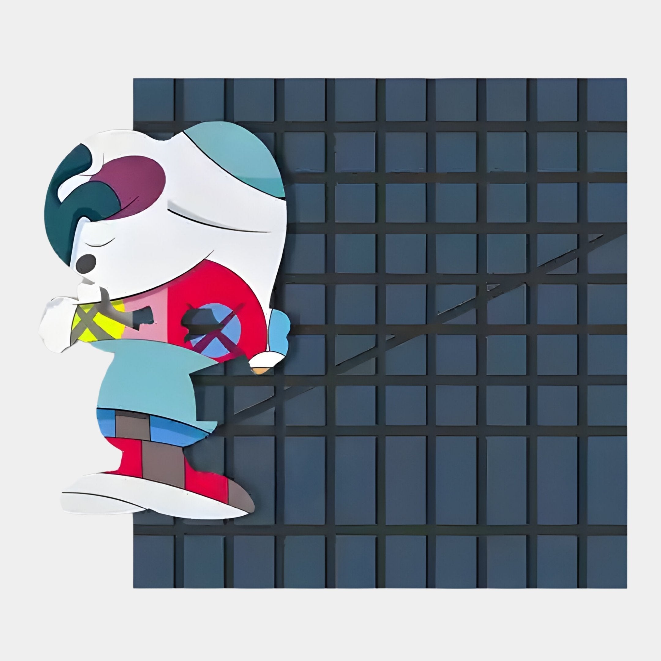 Snoopy Gridz Cyan Walker Night 3D Wall Art
