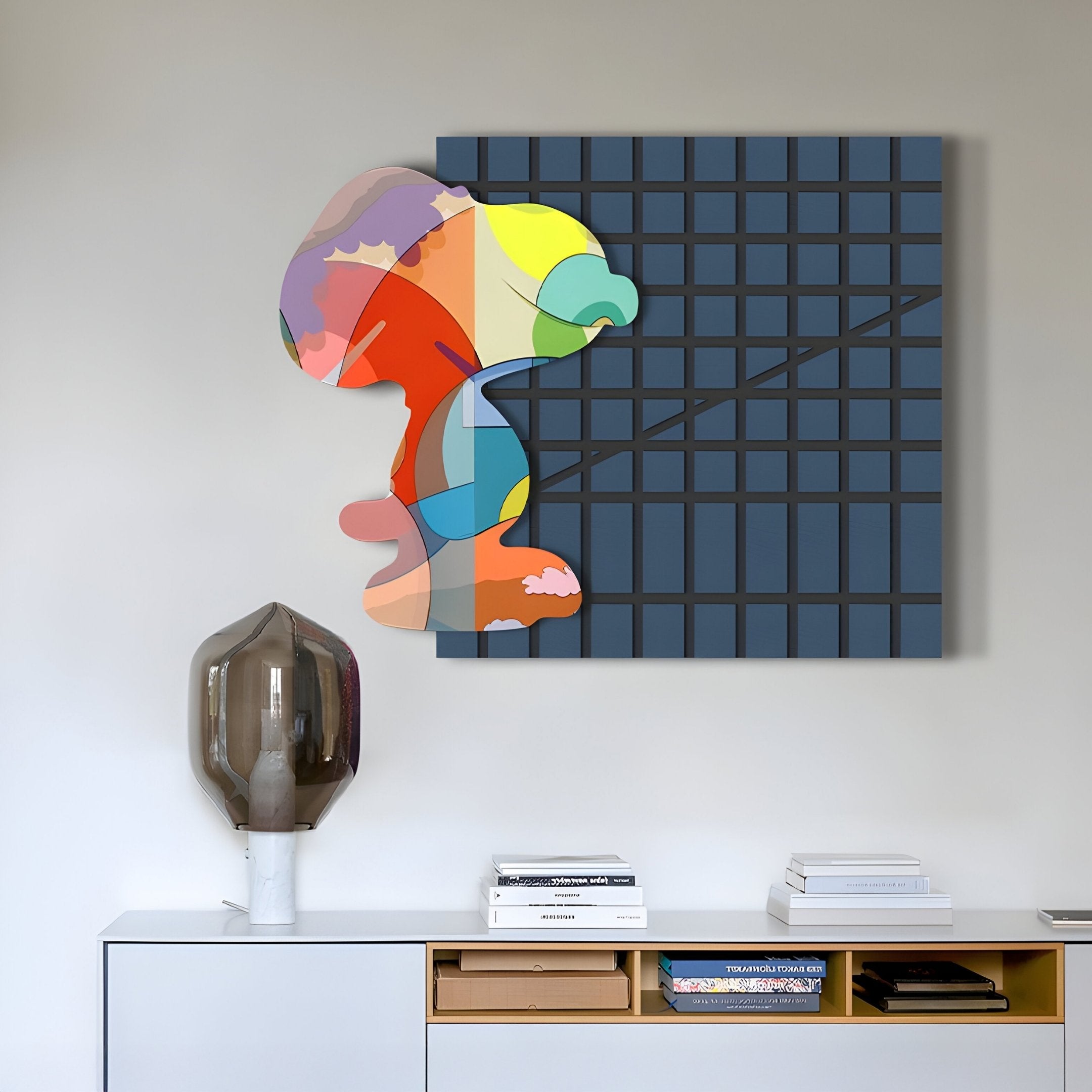 Snoopy Gridz Aurora March Night 3D Wall Art
