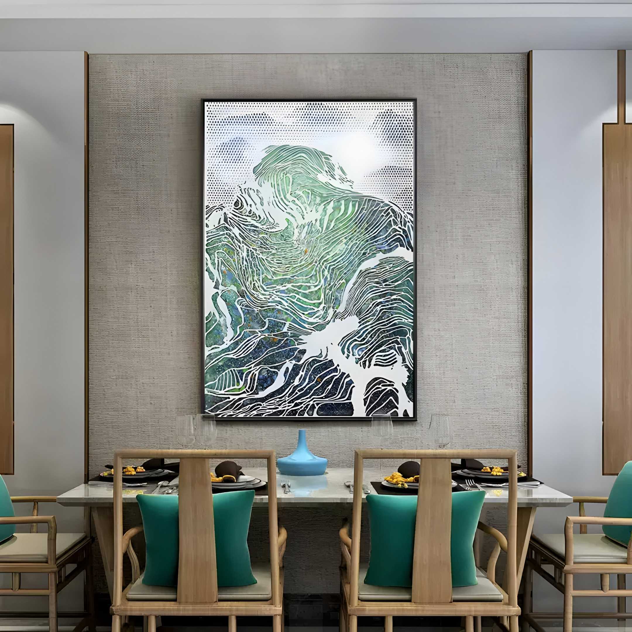 Ravara Crestflow Carved Hand-Painted 3D Wall Art