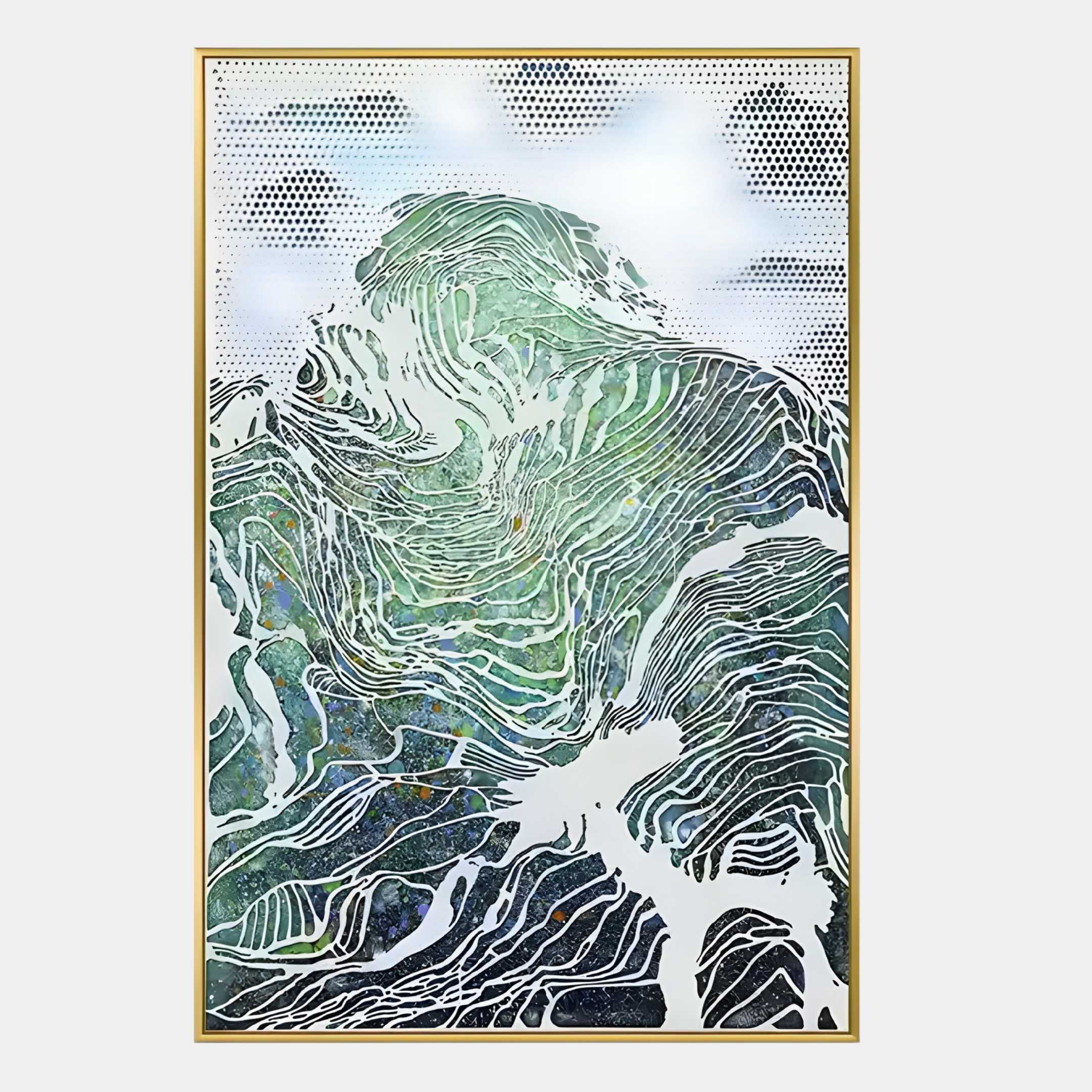 Ravara Crestflow Carved Hand-Painted 3D Wall Art