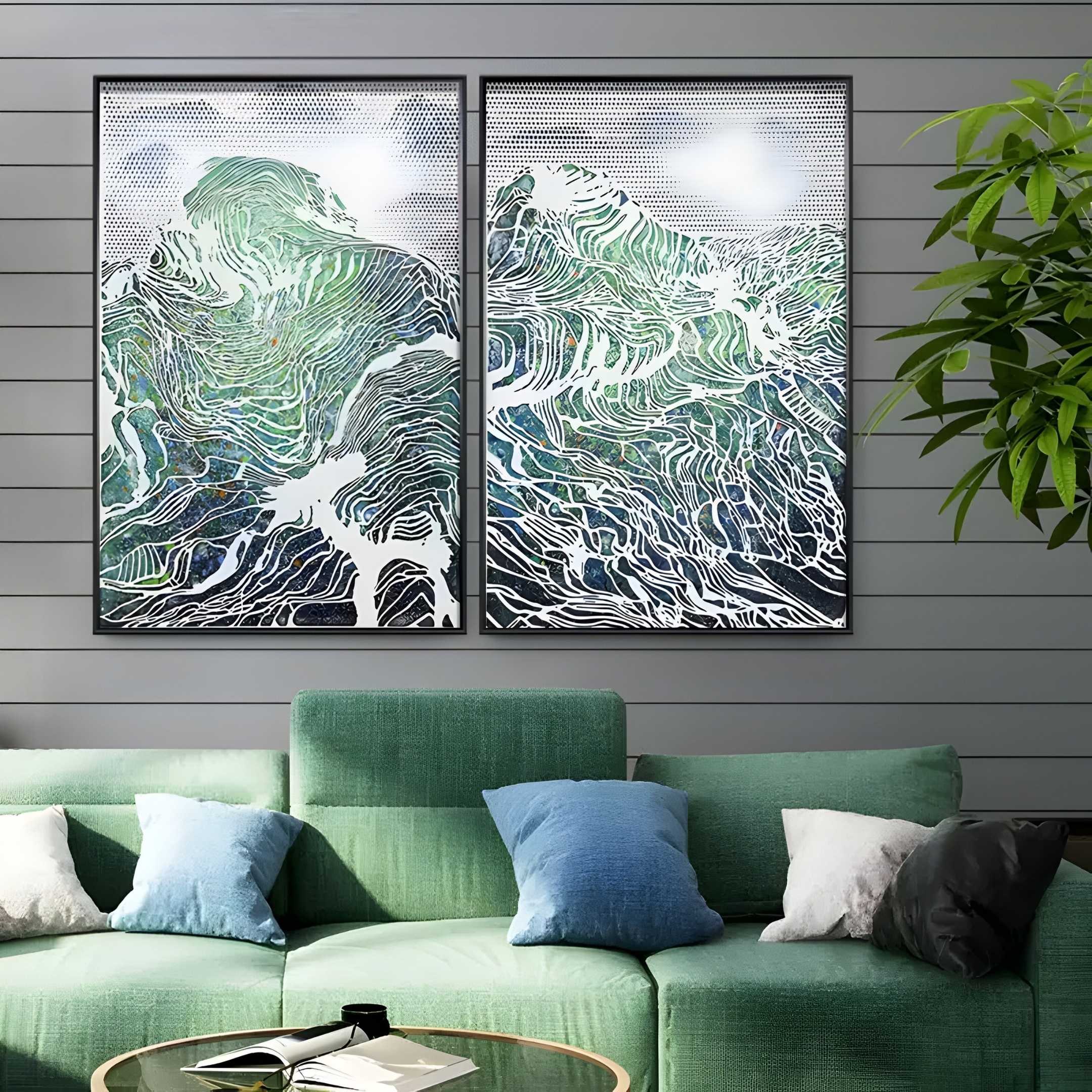 Ravara Driftline Carved Hand-Painted 3D Wall Art