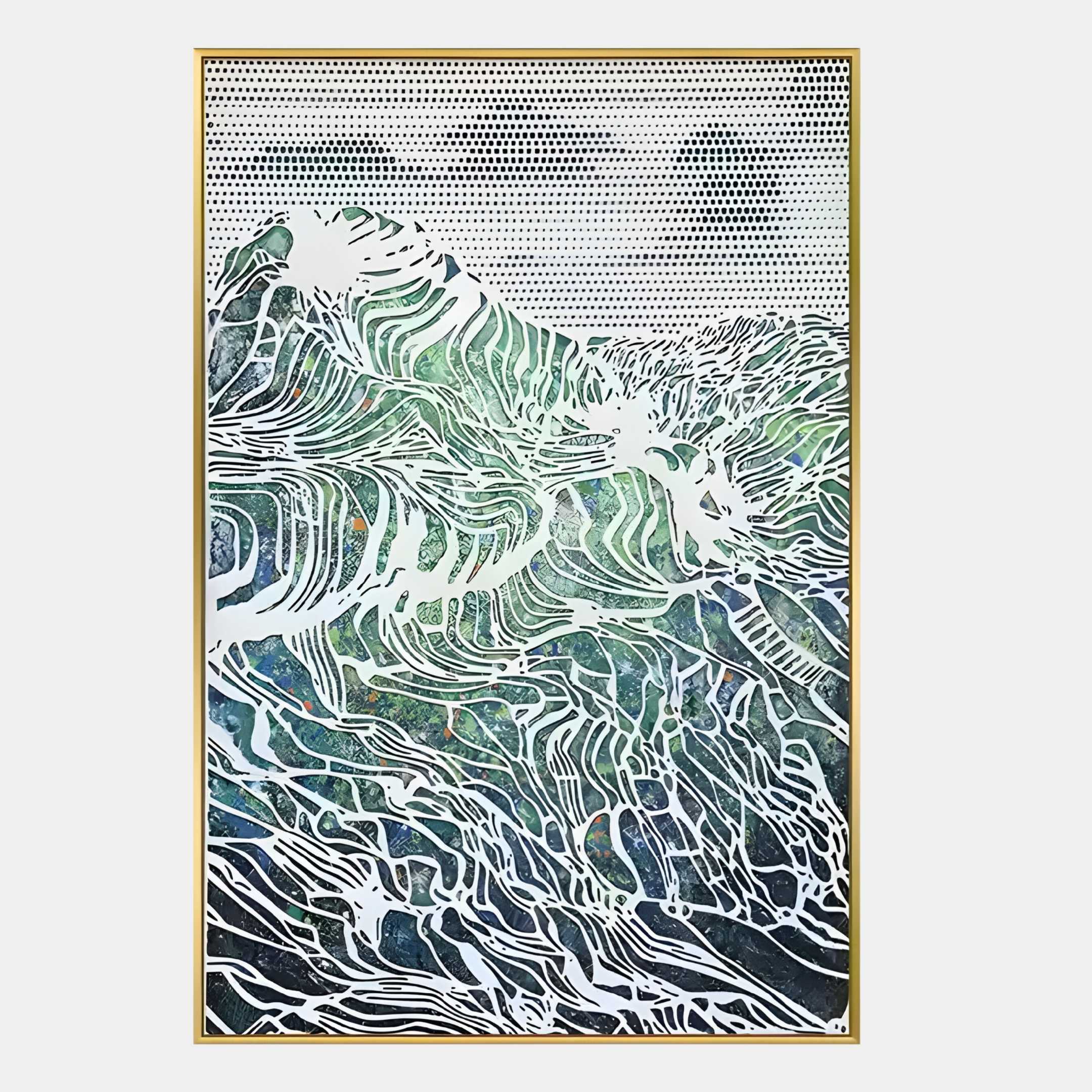Ravara Driftline Carved Hand-Painted 3D Wall Art
