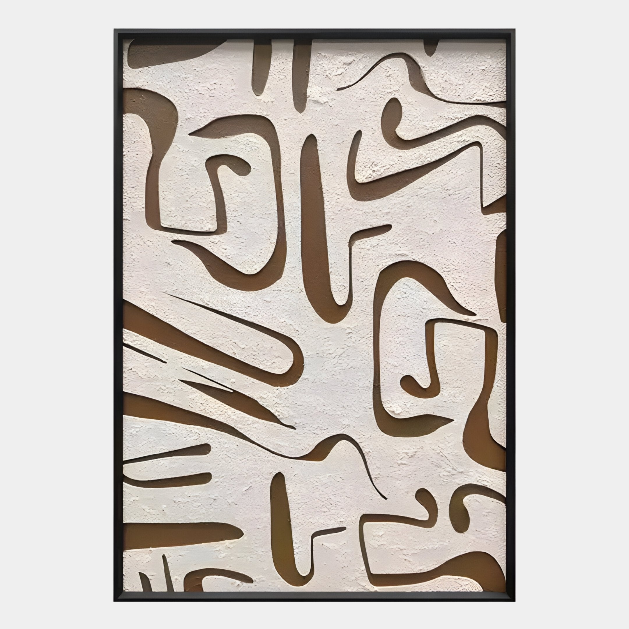 Dunari Earth Trace III Wood Carving 3D Wall Art
