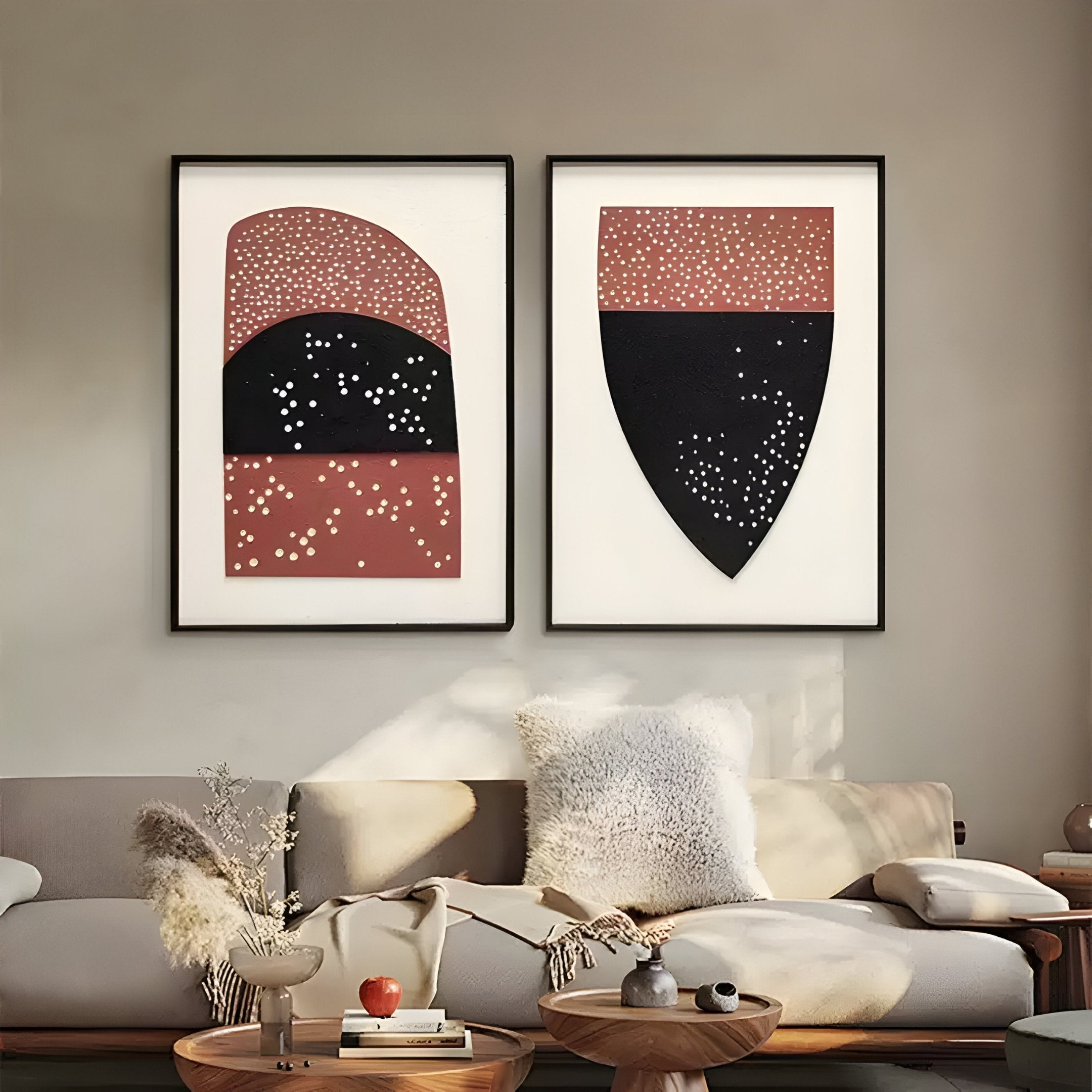 Noctara Crest Mist Rose Carved 3D Wall Art