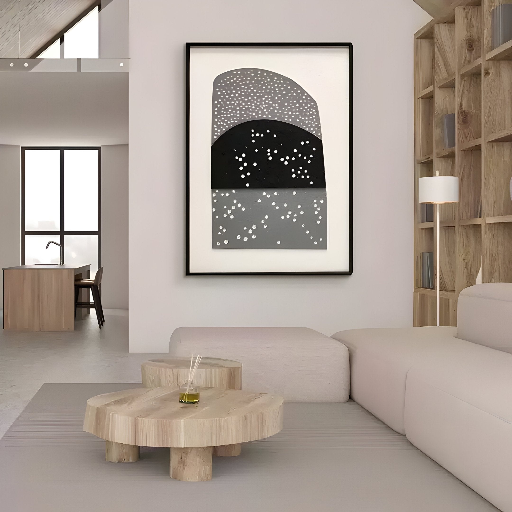 Noctara Arch Frost Monochrome Carved 3D Wall Art