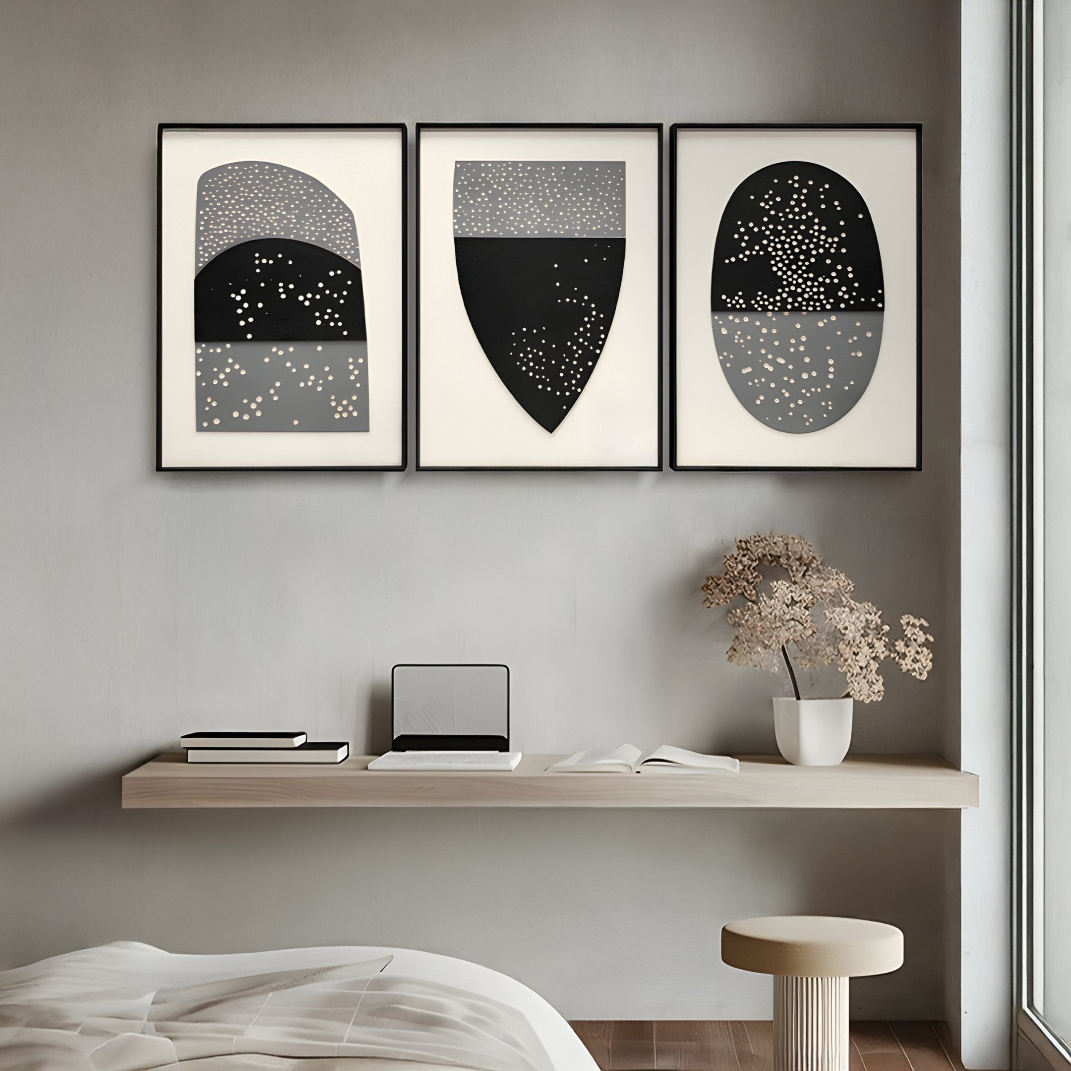 Noctara Orb Dusk Monochrome Carved 3D Wall Art
