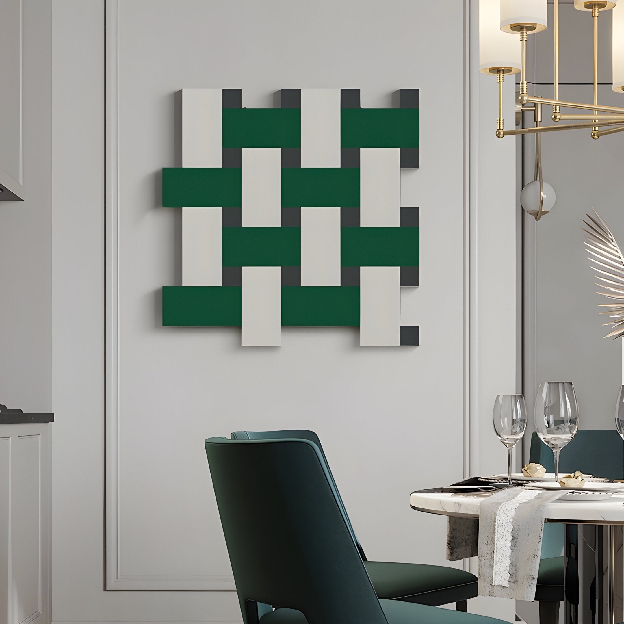 Tressel Interlock Green Oil Painting 3D Wall Art