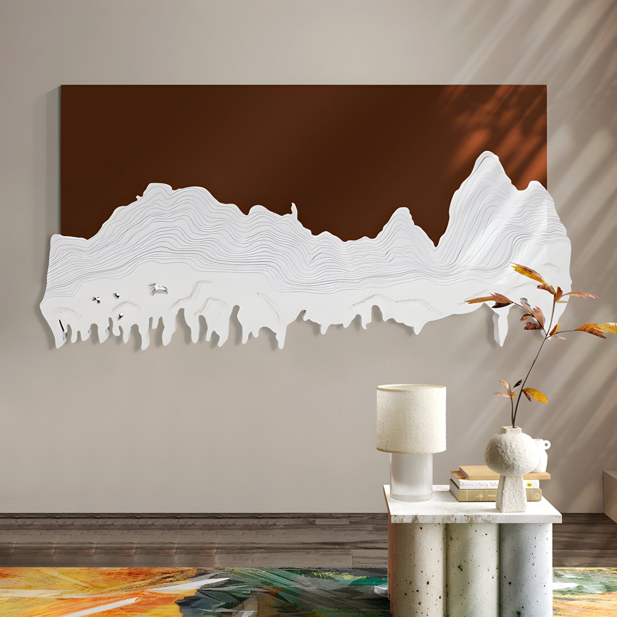 Riftline Ridgecut Brown Wood Carving 3D Wall Art