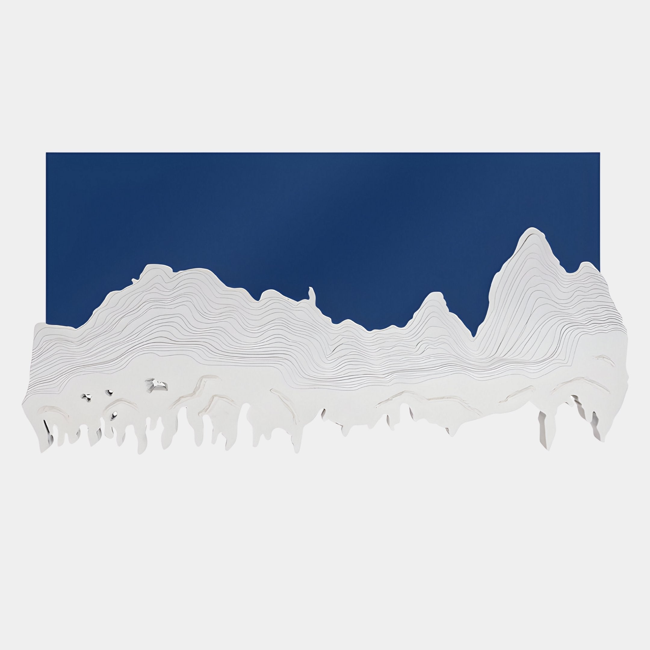 Riftline Ridgecut Blue Wood Carving 3D Wall Art