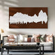 Riftline Panorama Brown Wood Carving 3D Wall Art
