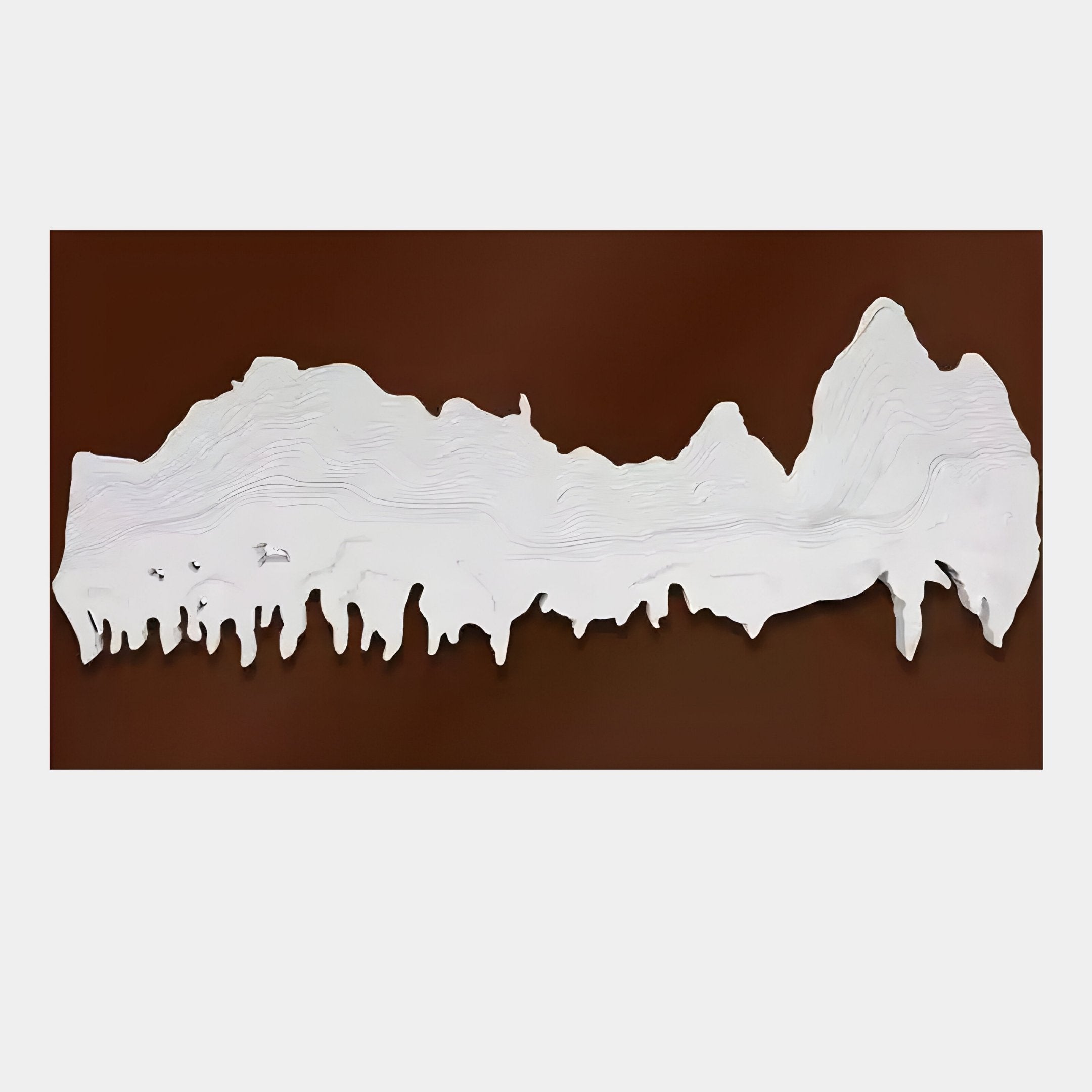 Riftline Panorama Brown Wood Carving 3D Wall Art