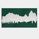 The Riftline Panorama Green Wood Carving 3D Wall Art by Giant Sculptures features a white, layered, topographic-inspired design on a dark green background, offering striking modern zen decor and unique 3D wall art.