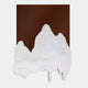 The Riftline Peakcut Brown Wood Carving 3D Wall Art by Giant Sculptures features white layered forms resembling mountain peaks, contrasted against a rich brown background for a dramatic, abstract elevation effect.