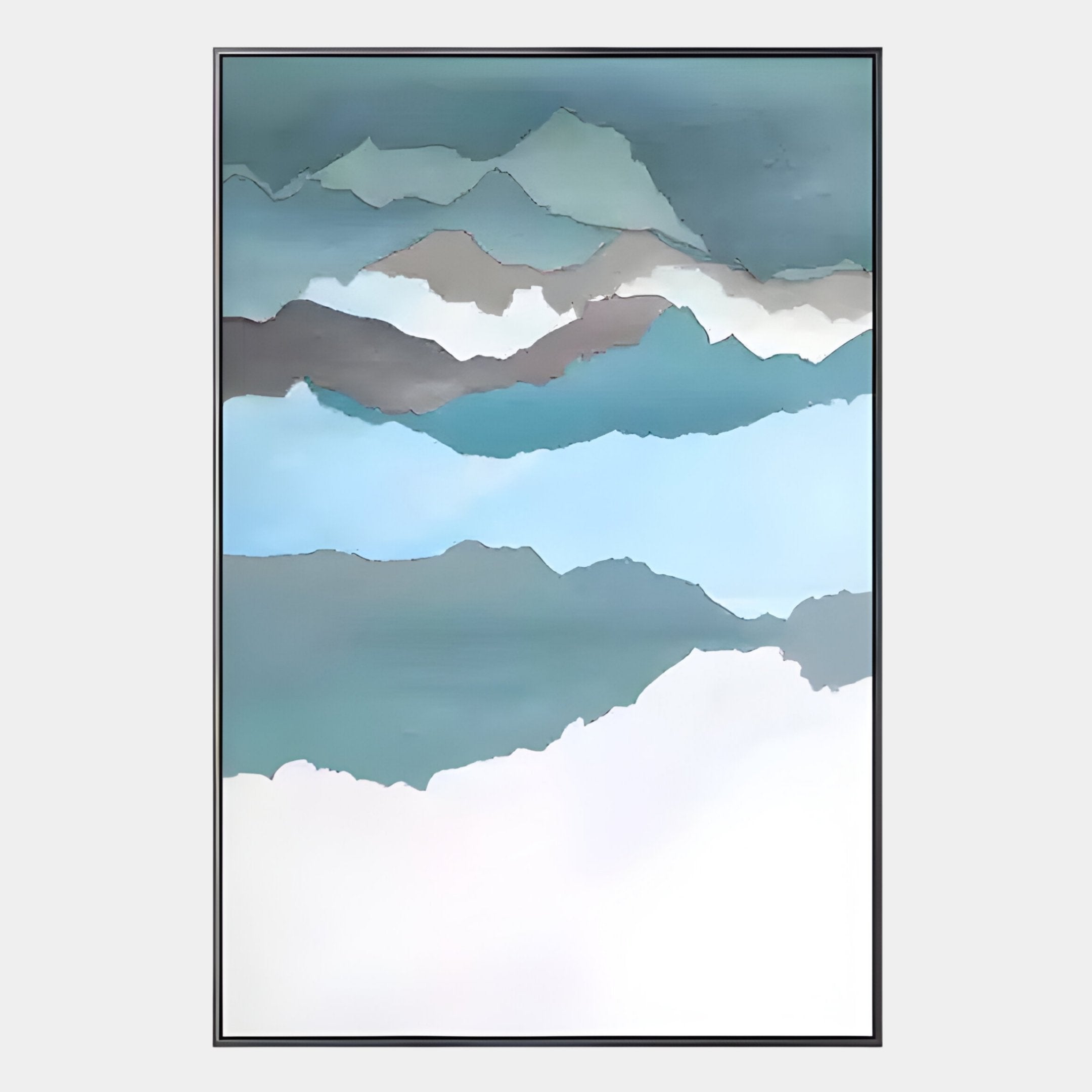 Skymelt Blue Hand-Painted Sandstone 3D Wall Art