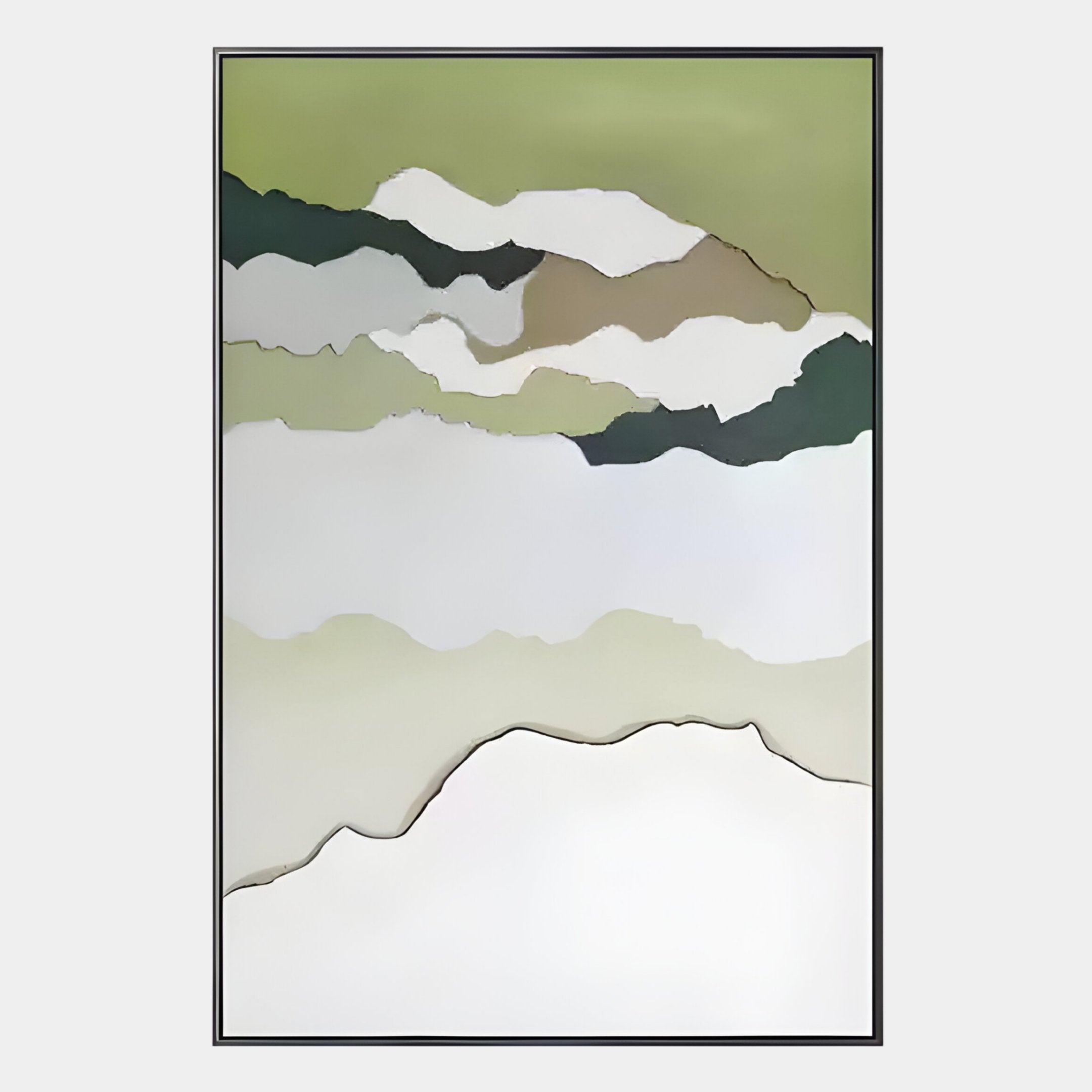Skymelt Green Hand-Painted Sandstone 3D Wall Art
