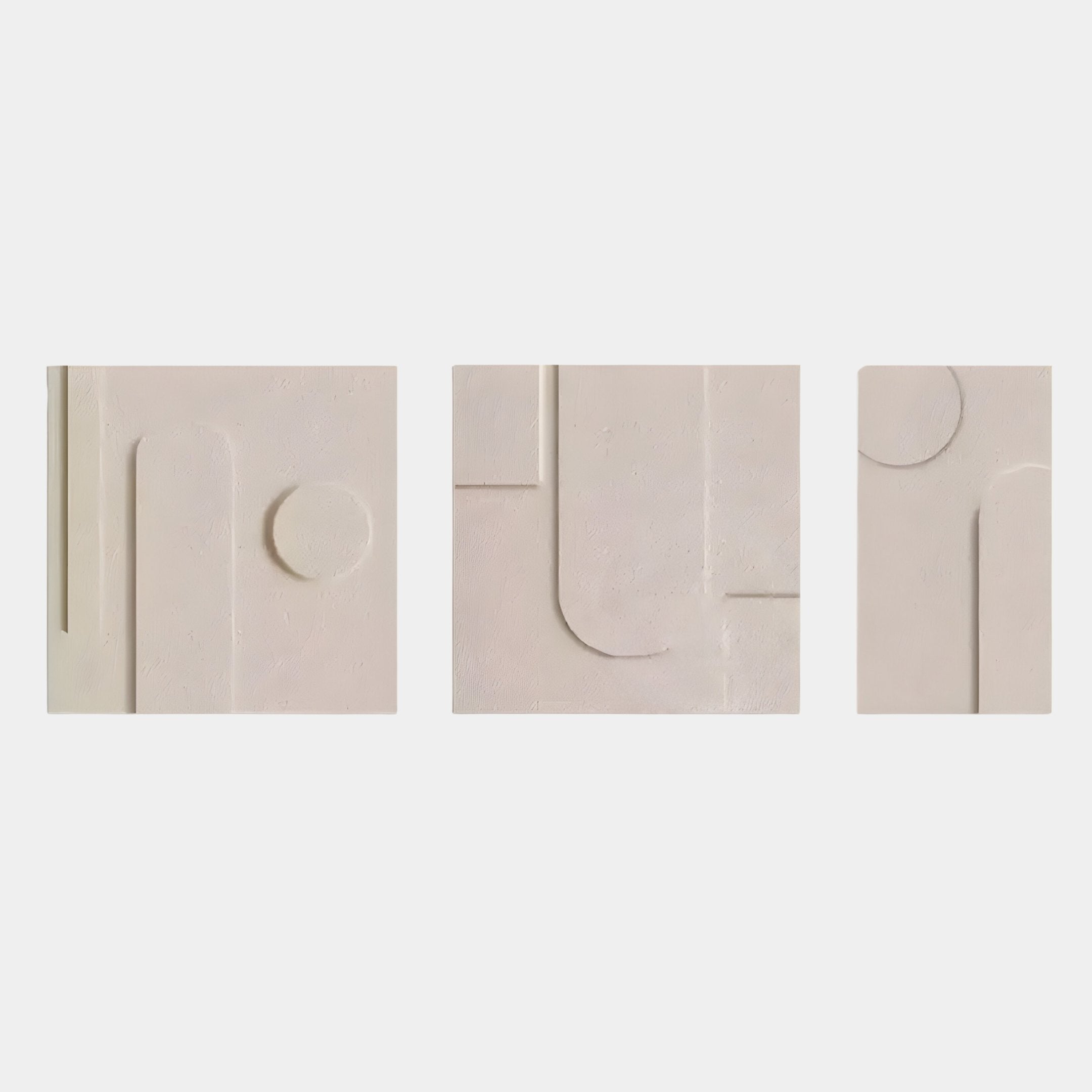 Moro III Triptych Sandstone Relief 3D Wall Art