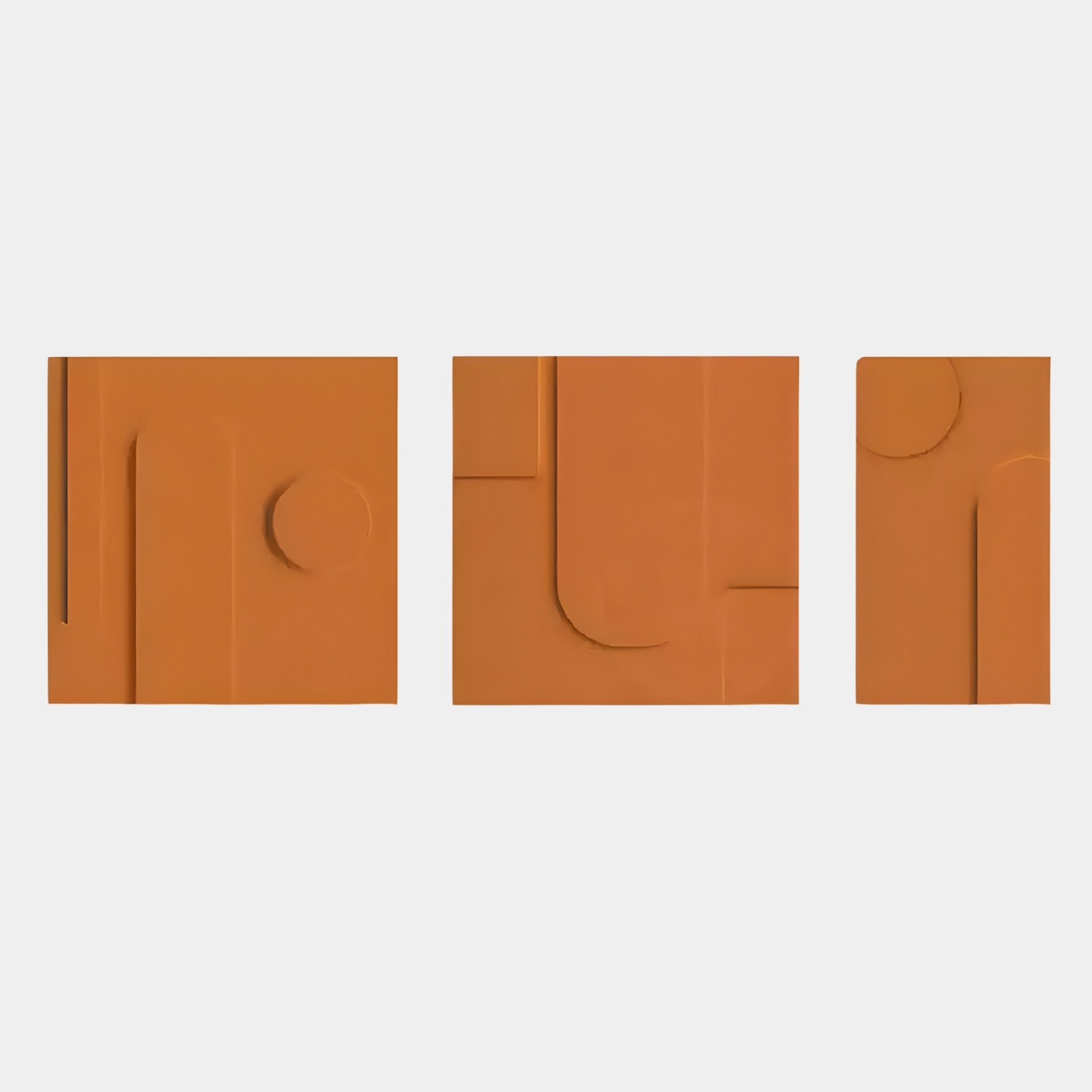 Moro III Triptych Burnt Orange Relief 3D Wall Art