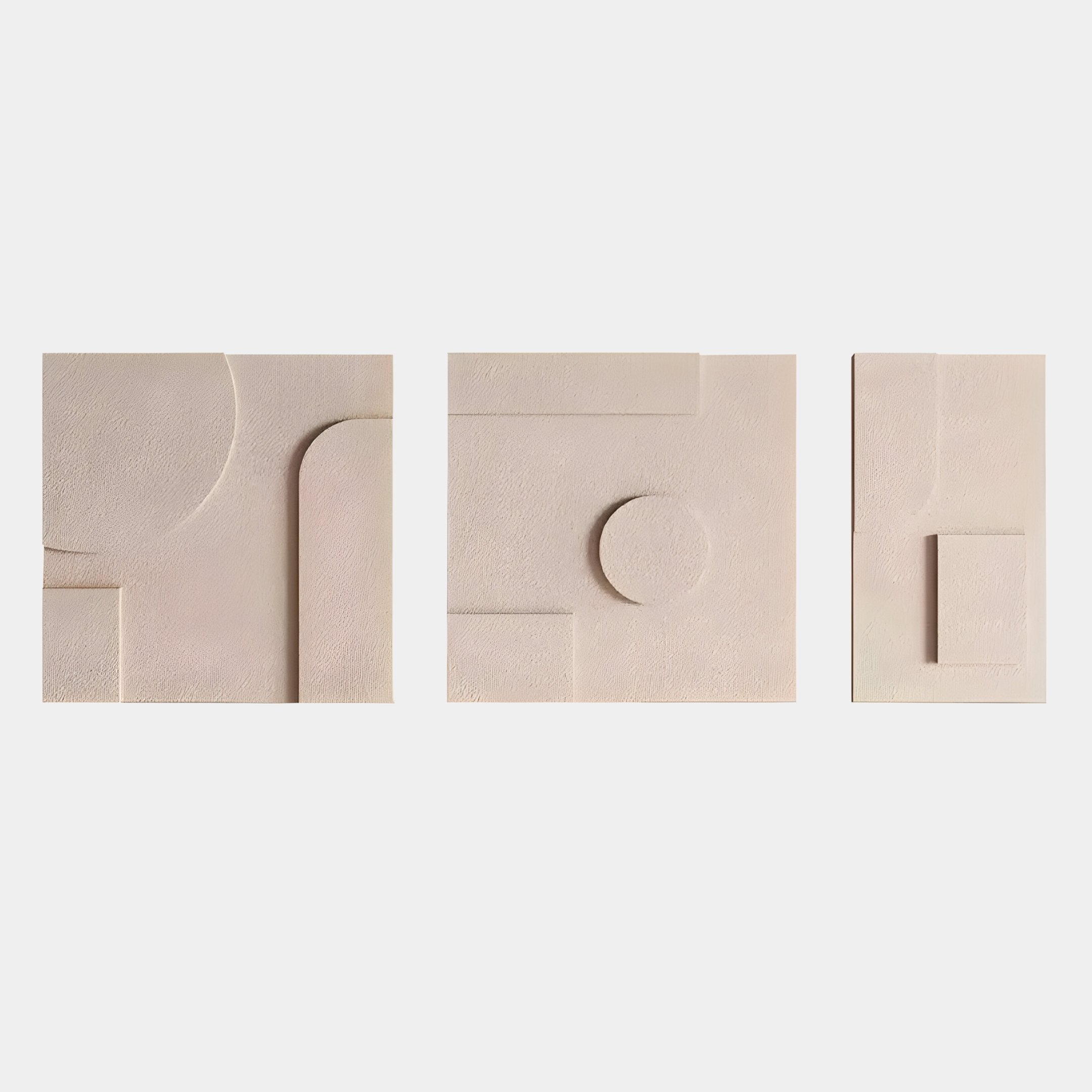 Moro I Triptych Sandstone Relief 3D Wall Art