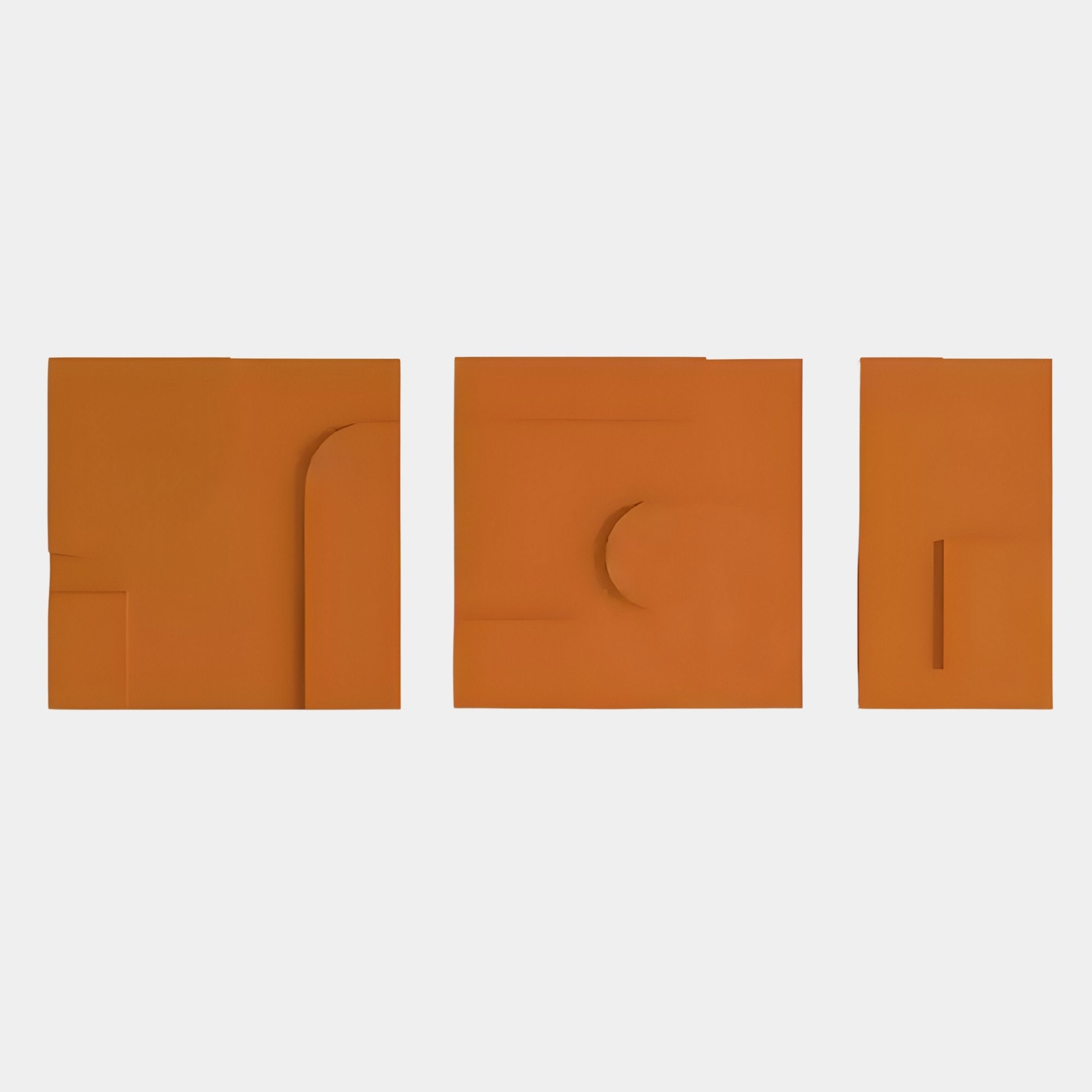 Moro I Triptych Burnt Orange Relief 3D Wall Art