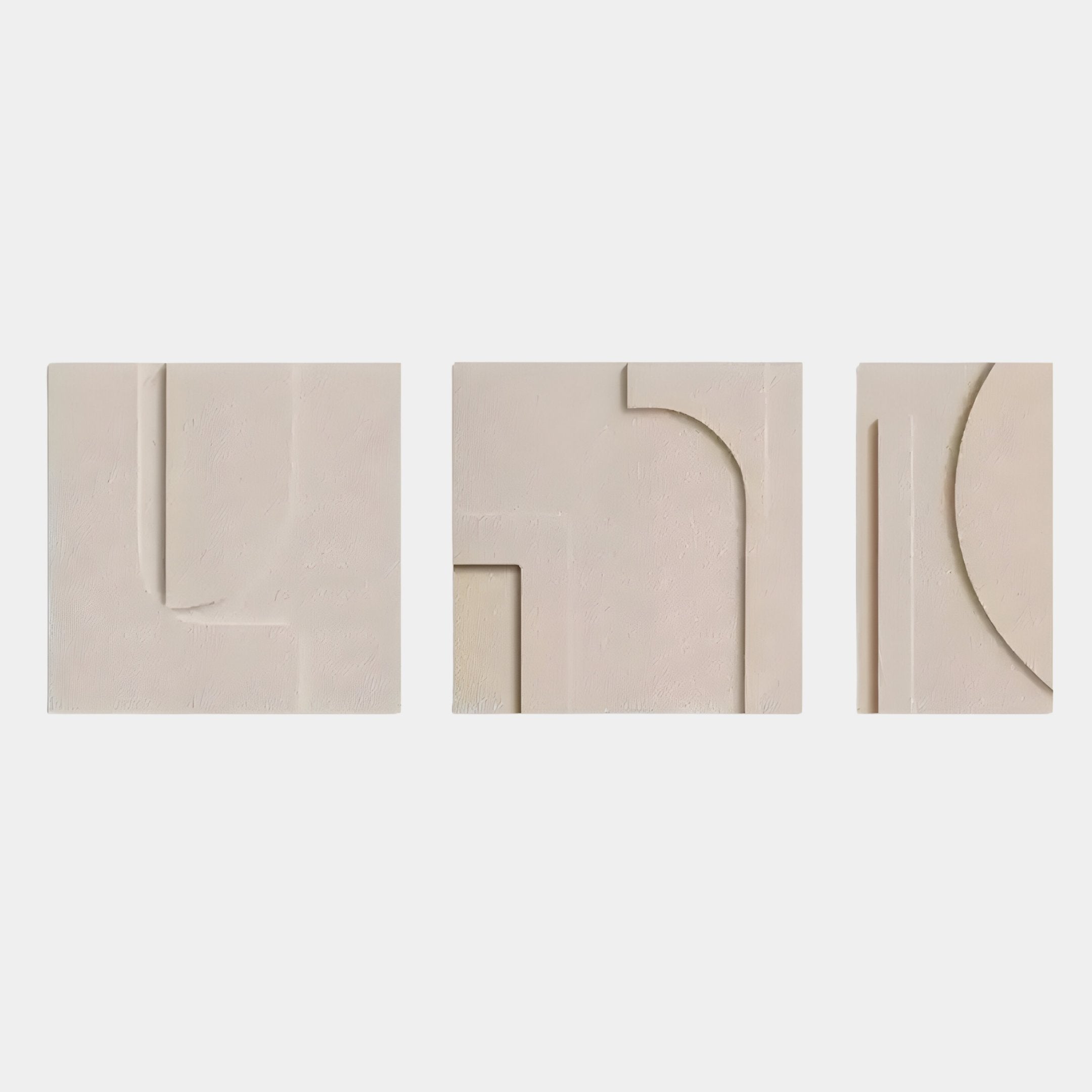 Moro II Triptych Sandstone Relief 3D Wall Art