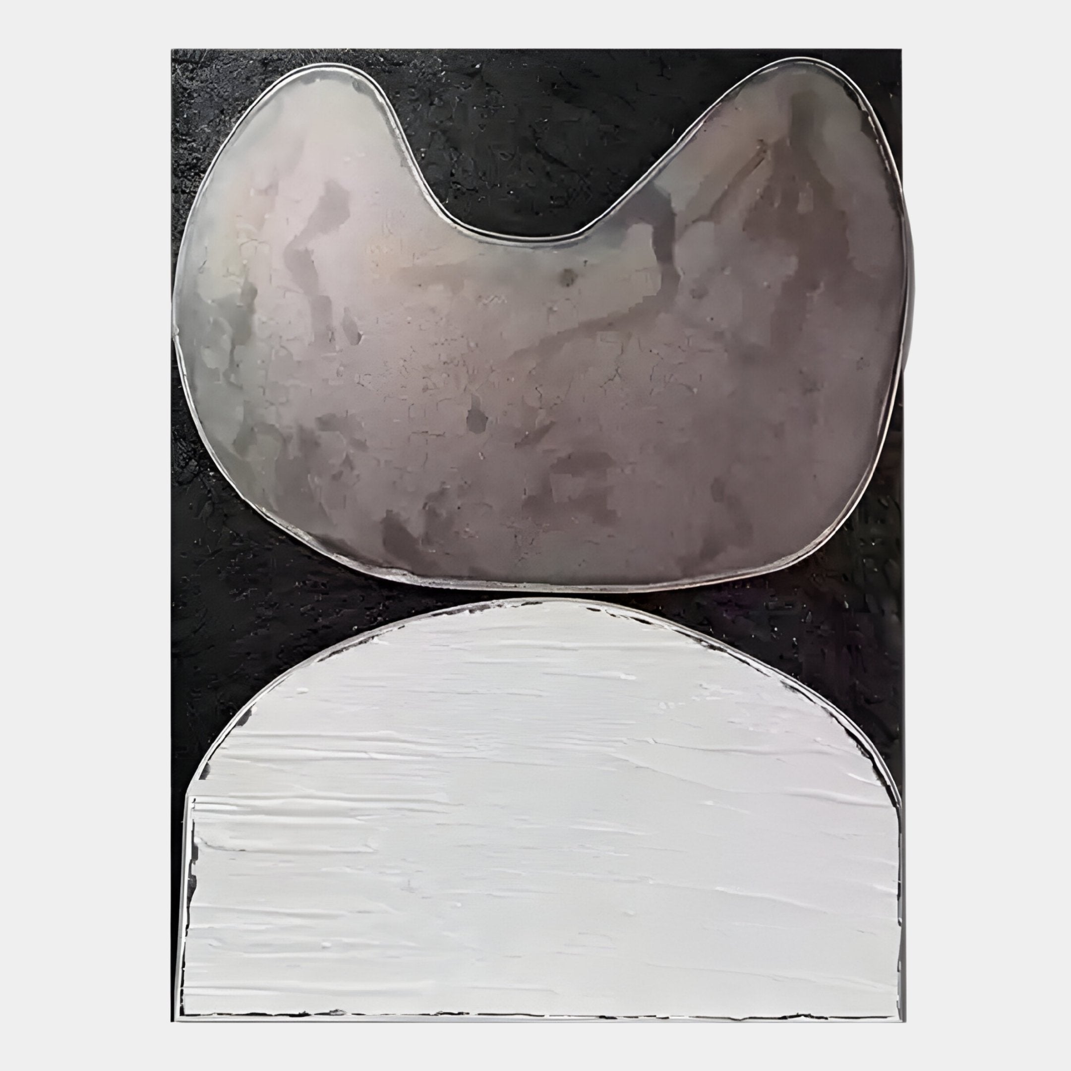 Tectra Crest Mocha & White Textured Oil Painting 3D Wall Art