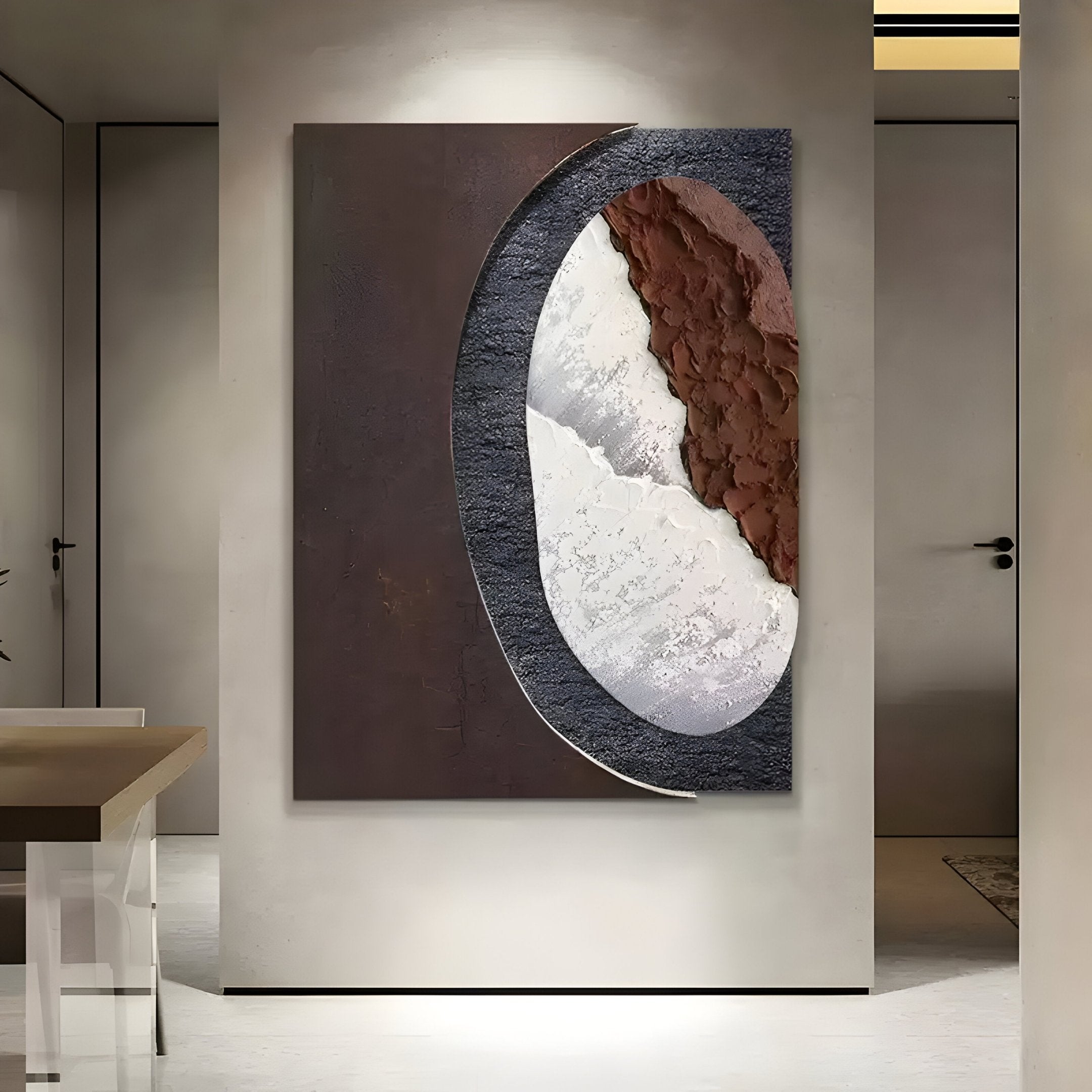 Tectra Rift Clay & Stone Textured Oil Painting 3D Wall Art