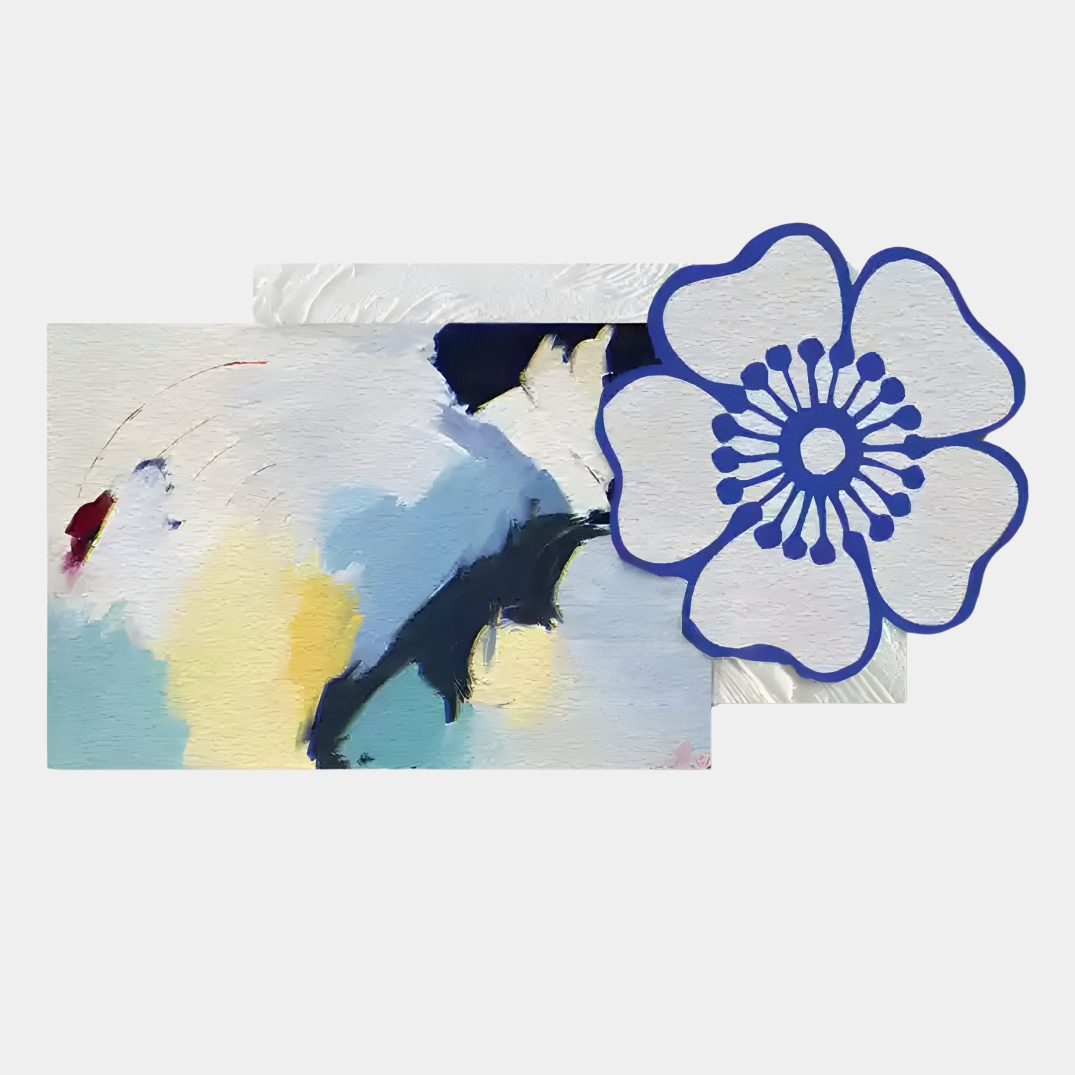 Bloomark Blue Floral Abstract Texture 3D Wall Art