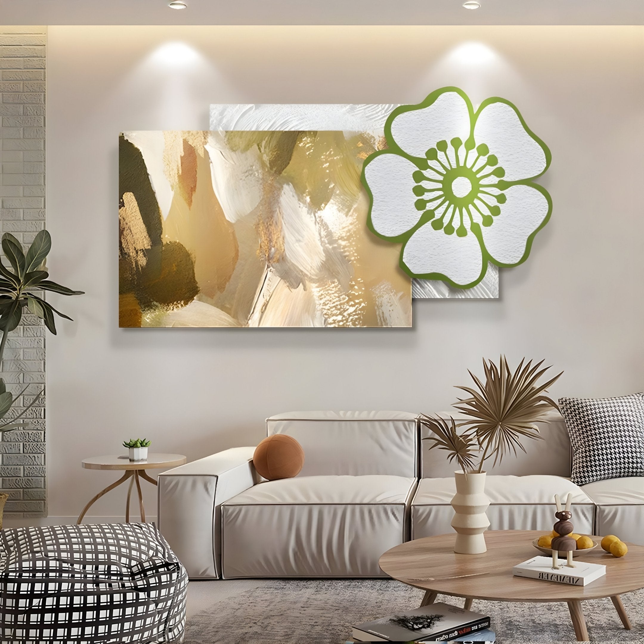 Bloomark Sandstone Floral Abstract Texture 3D Wall Art