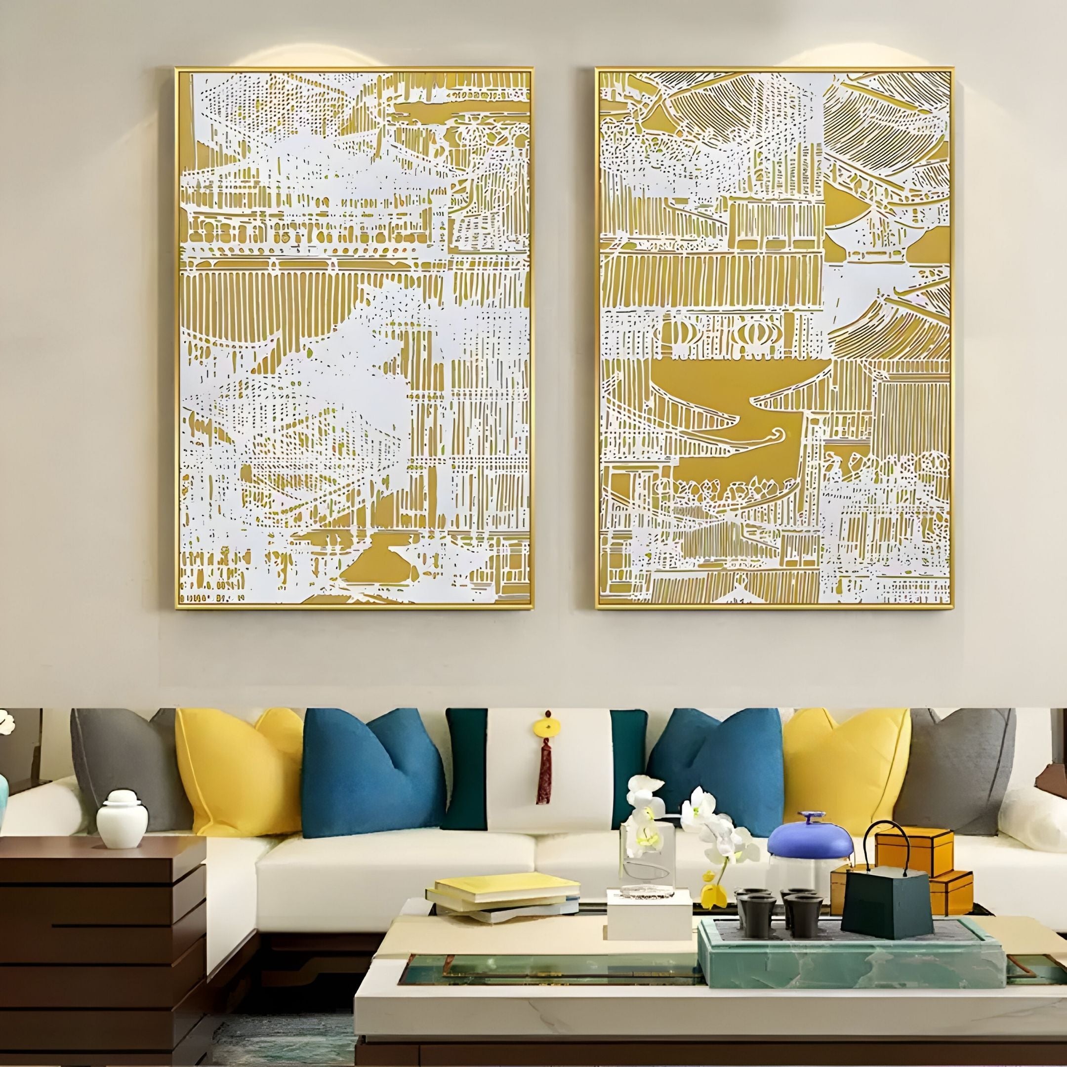 Noyari City Rhythms 3D Carving Wall Art