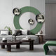 Celestara Green Round 3D Wall Art With Silver Metal Ball