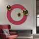 Celestara Red Round 3D Wall Art With Gold Metal Ball