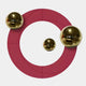 Celestara Red Round 3D Wall Art With Gold Metal Ball