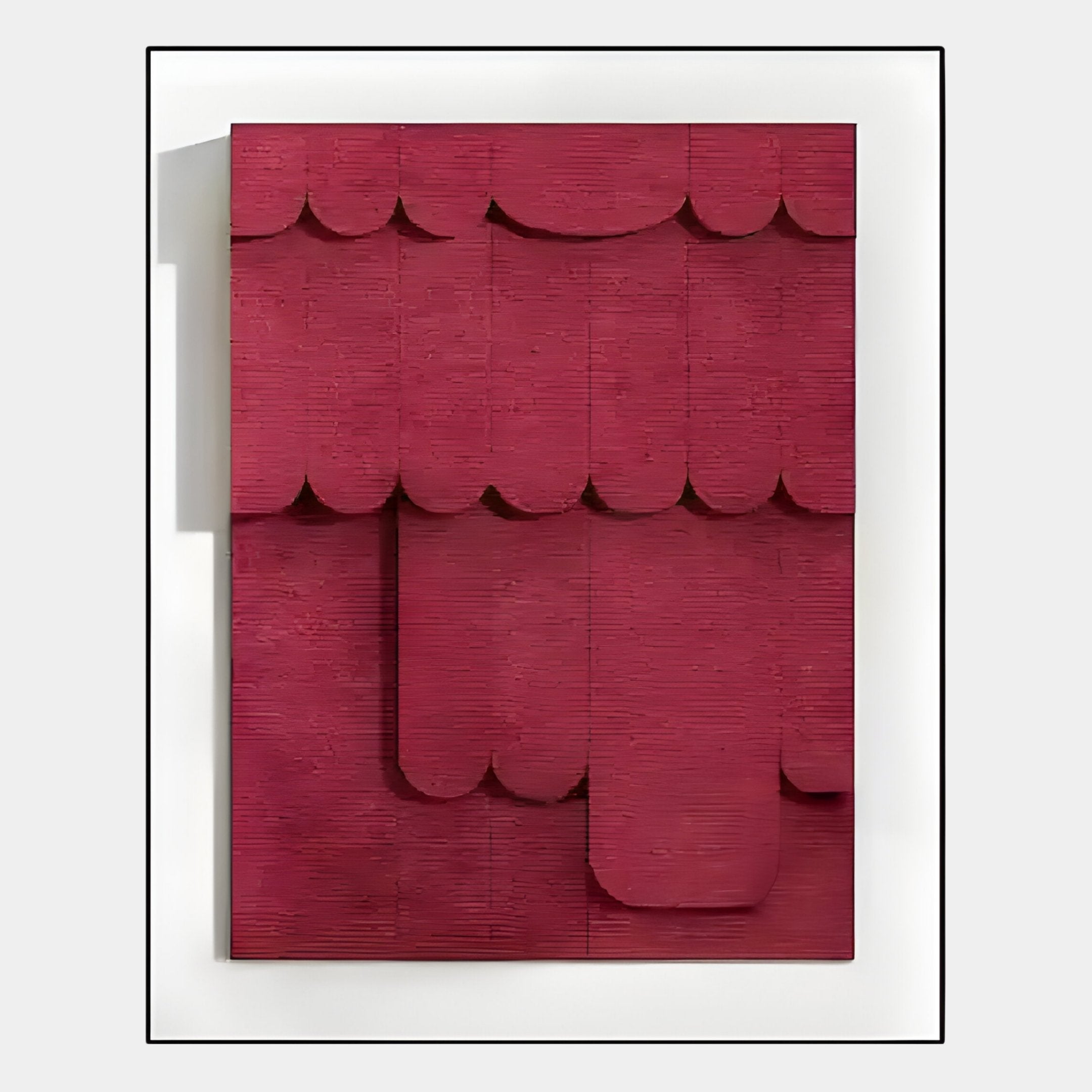 Cascala Crimson Layered Wood Carving 3D Wall Art