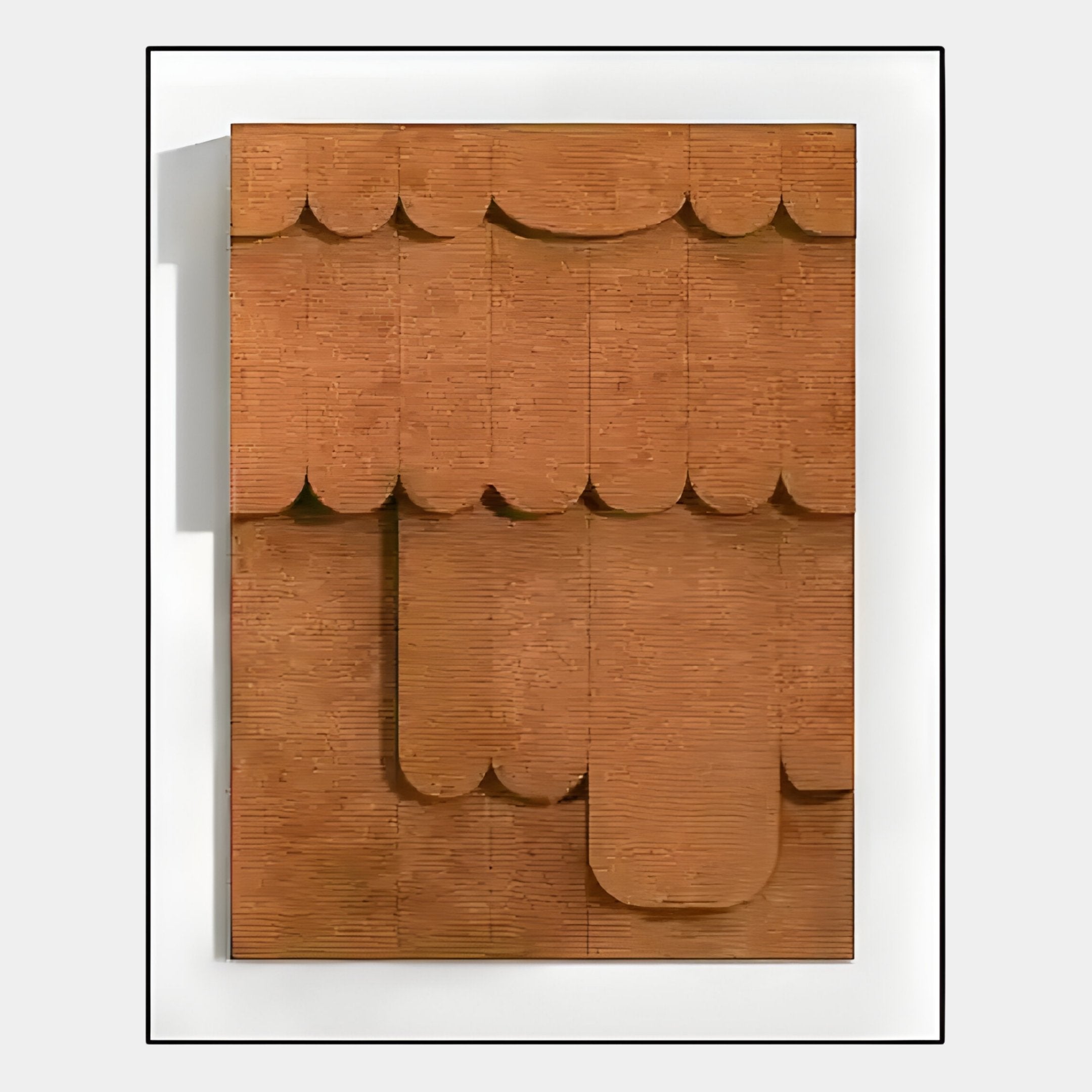 Cascala Terracotta Layered Wood Carving 3D Wall Art