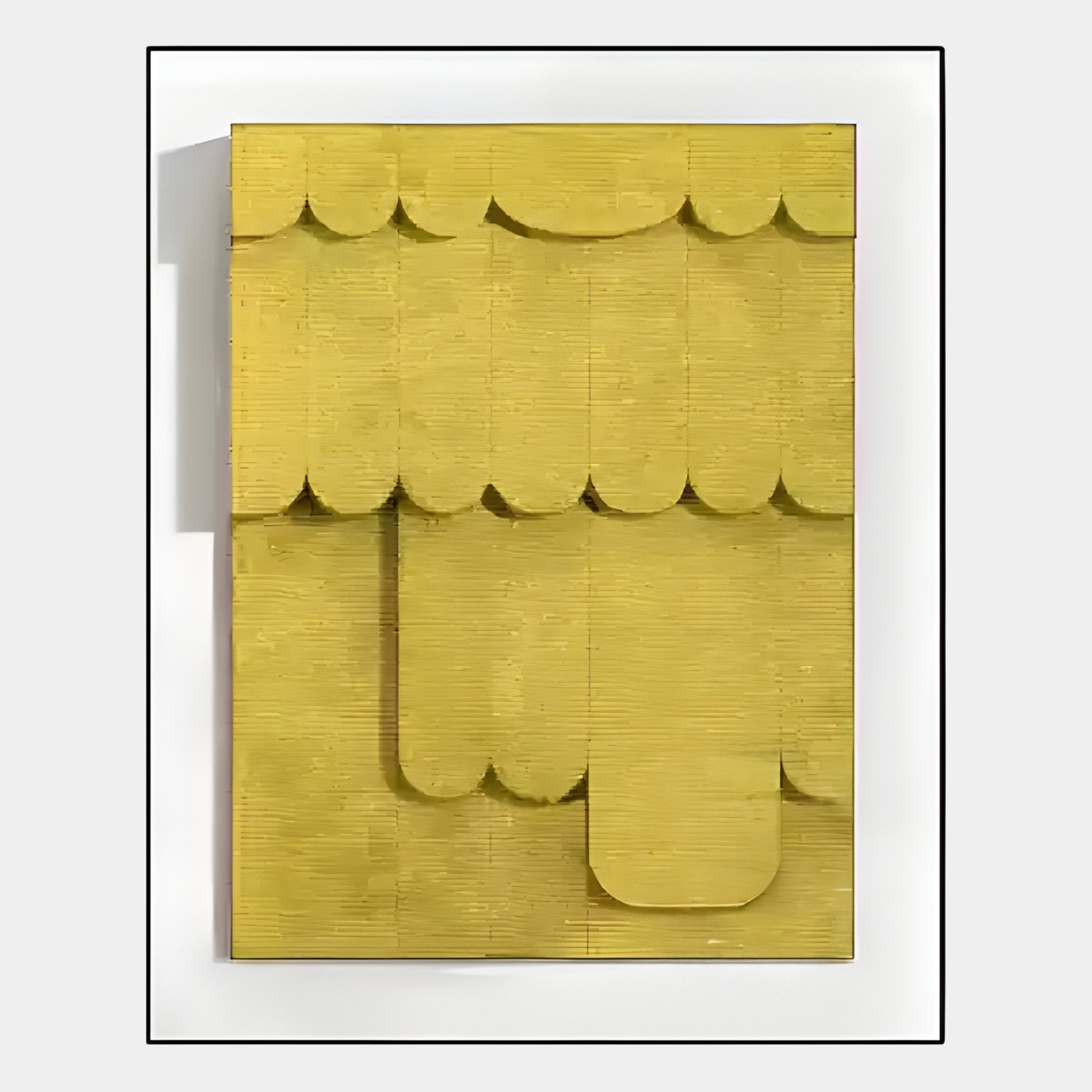 Cascala Yellow Layered Wood Carving 3D Wall Art