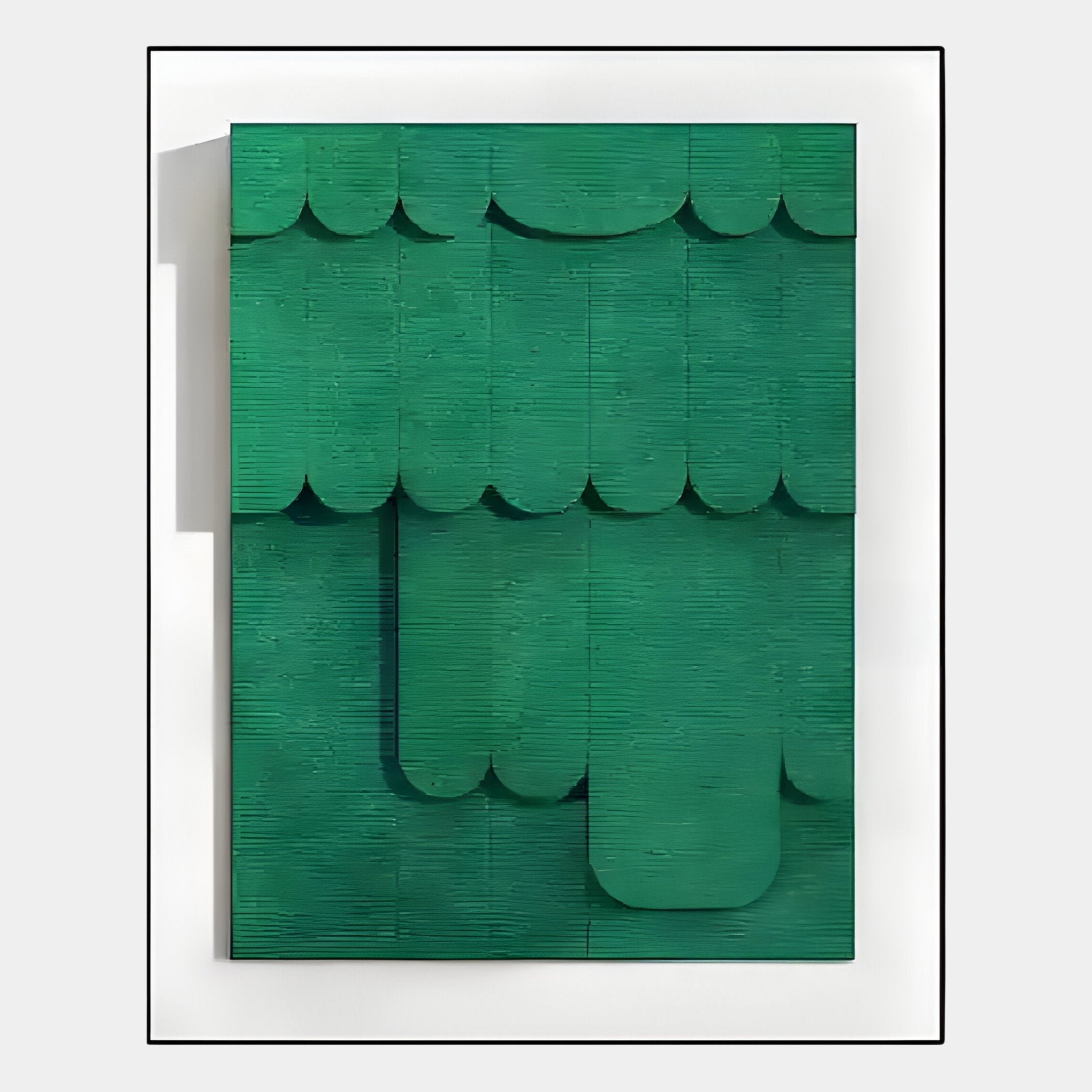 Cascala Green Layered Wood Carving 3D Wall Art