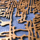Orizon Azure & Brass Layered Round 3D Carving Wall Art