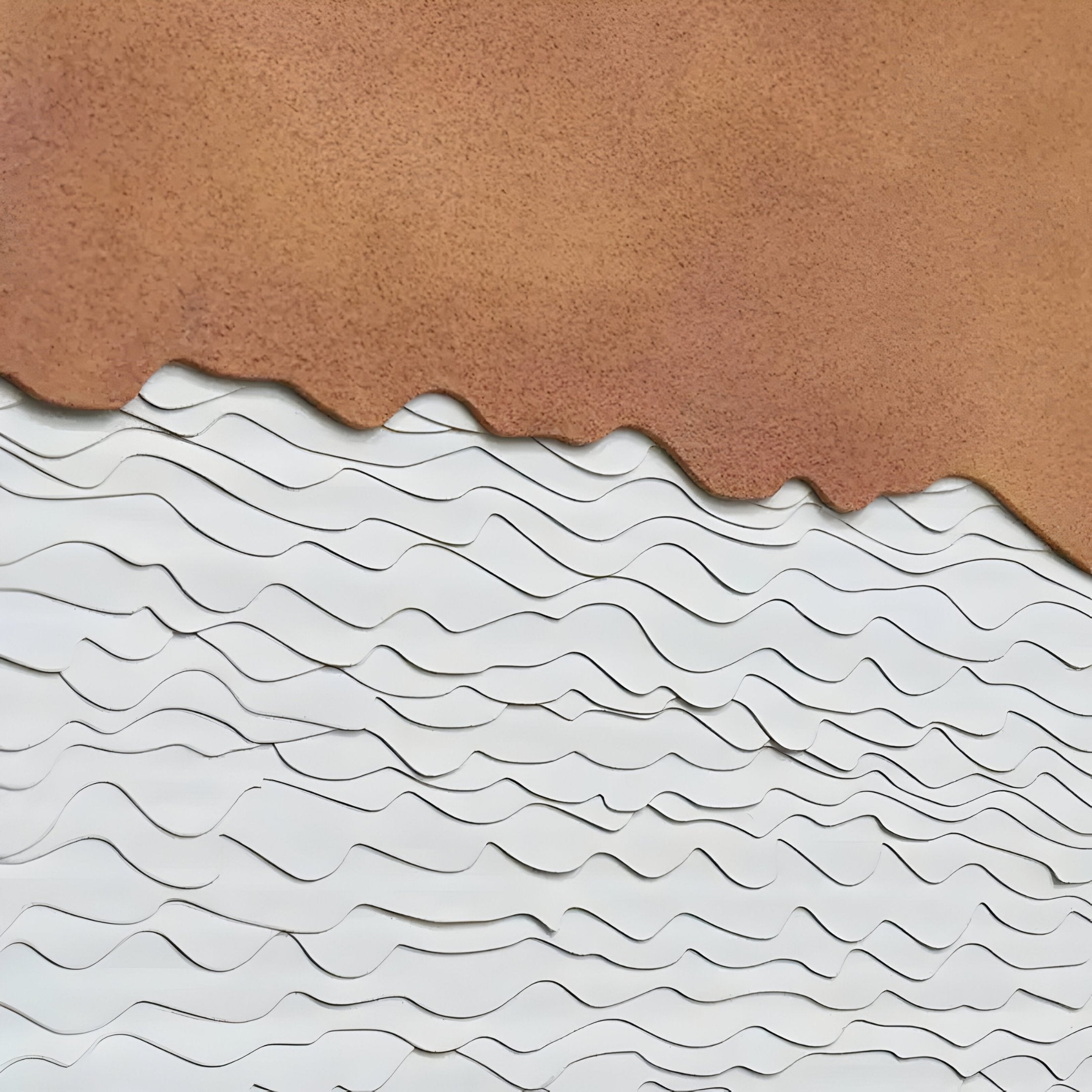 Stratisse Ochre Vertical Layered 3D Carving Wall Art