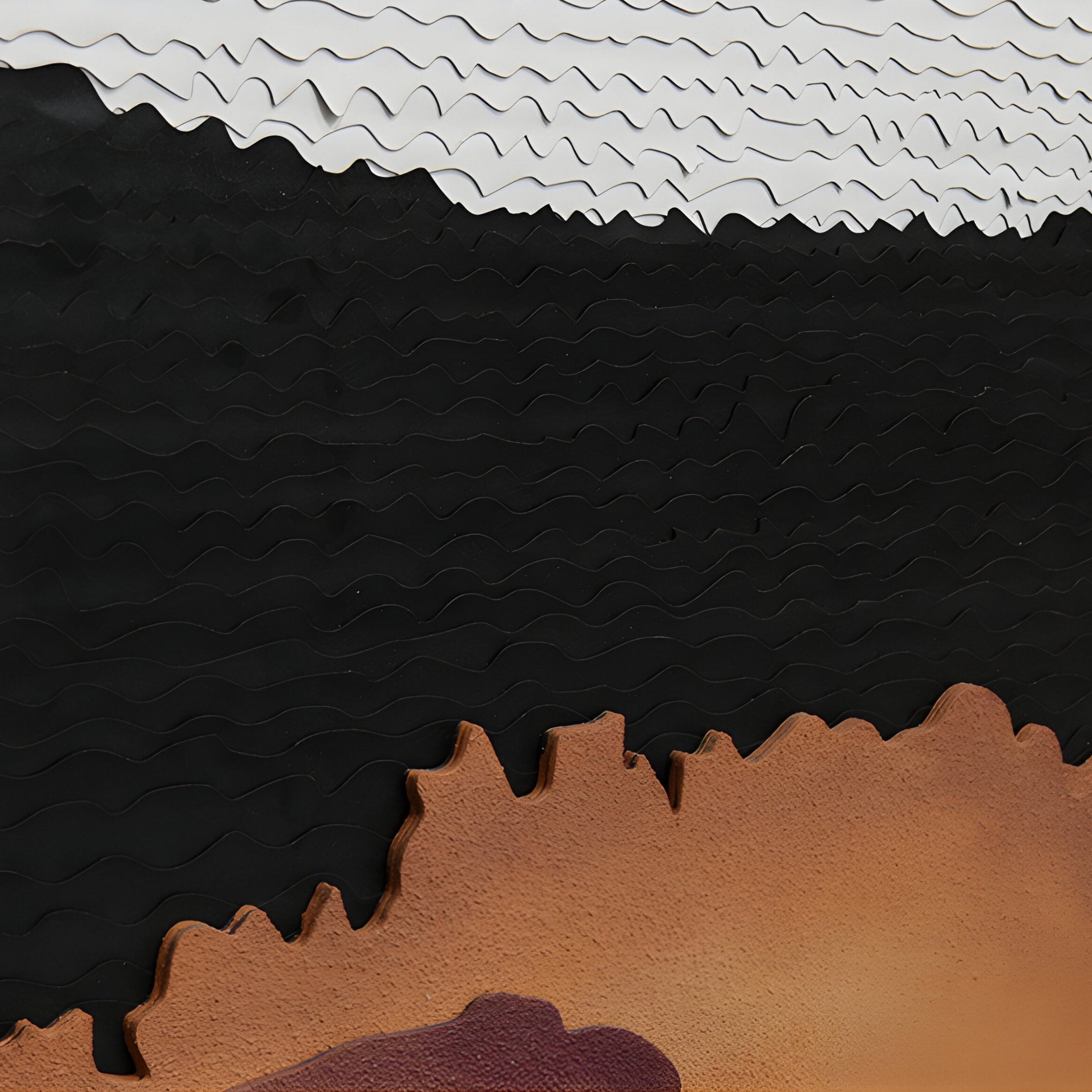 Stratisse Ochre Layered 3D Carving Wall Art