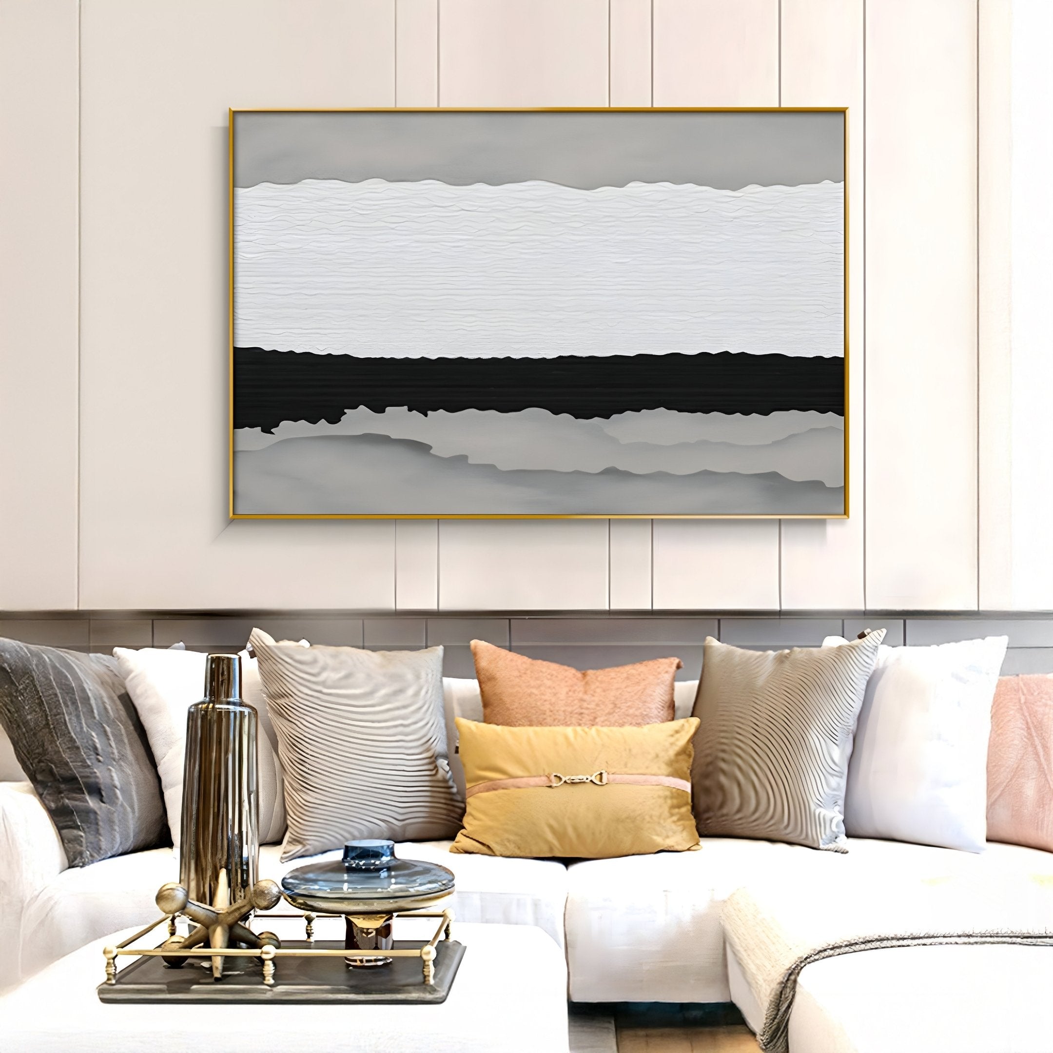 Stratisse Grey Layered 3D Carving Wall Art
