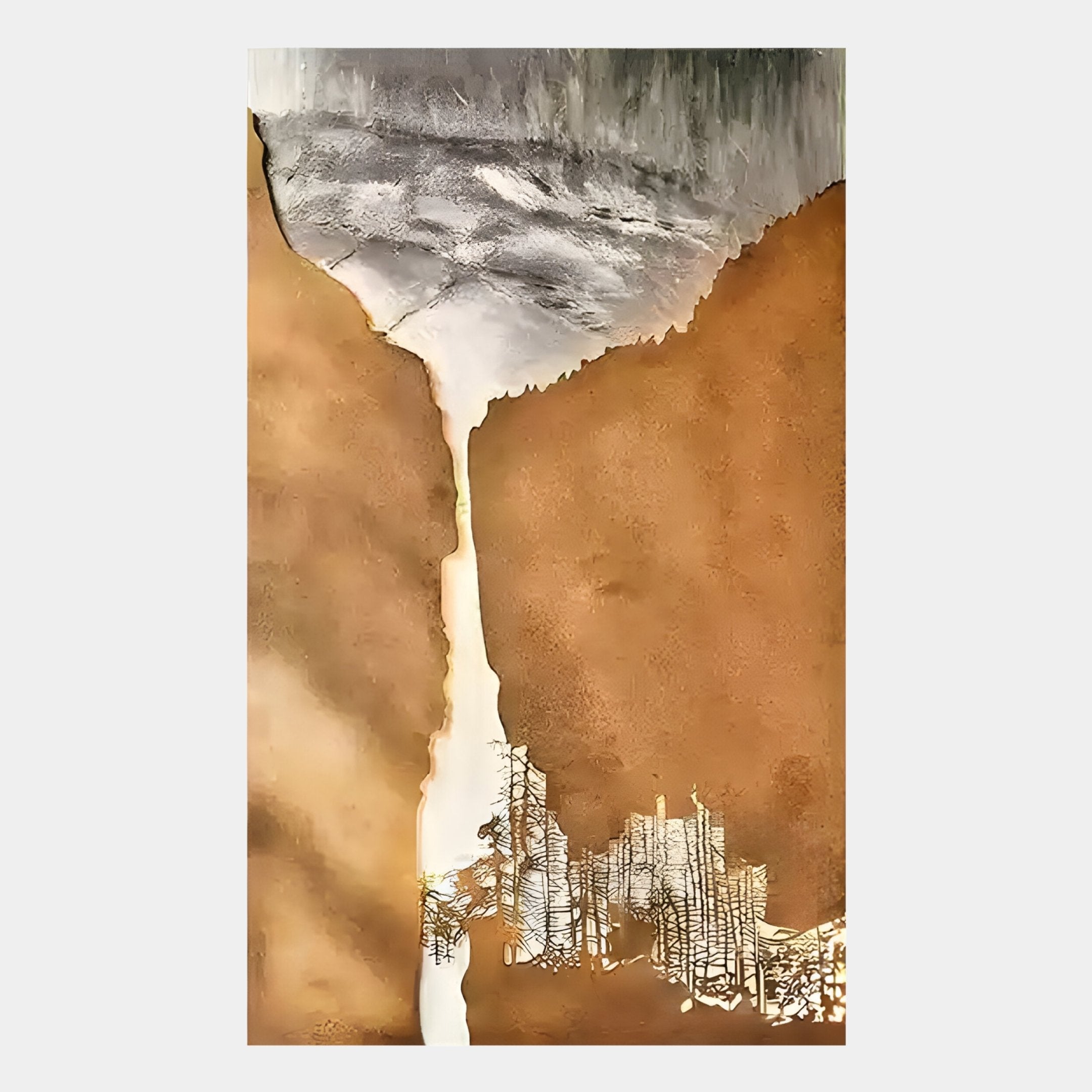 Virelai Ochre Abstract Oil Painting 3D Wall Art