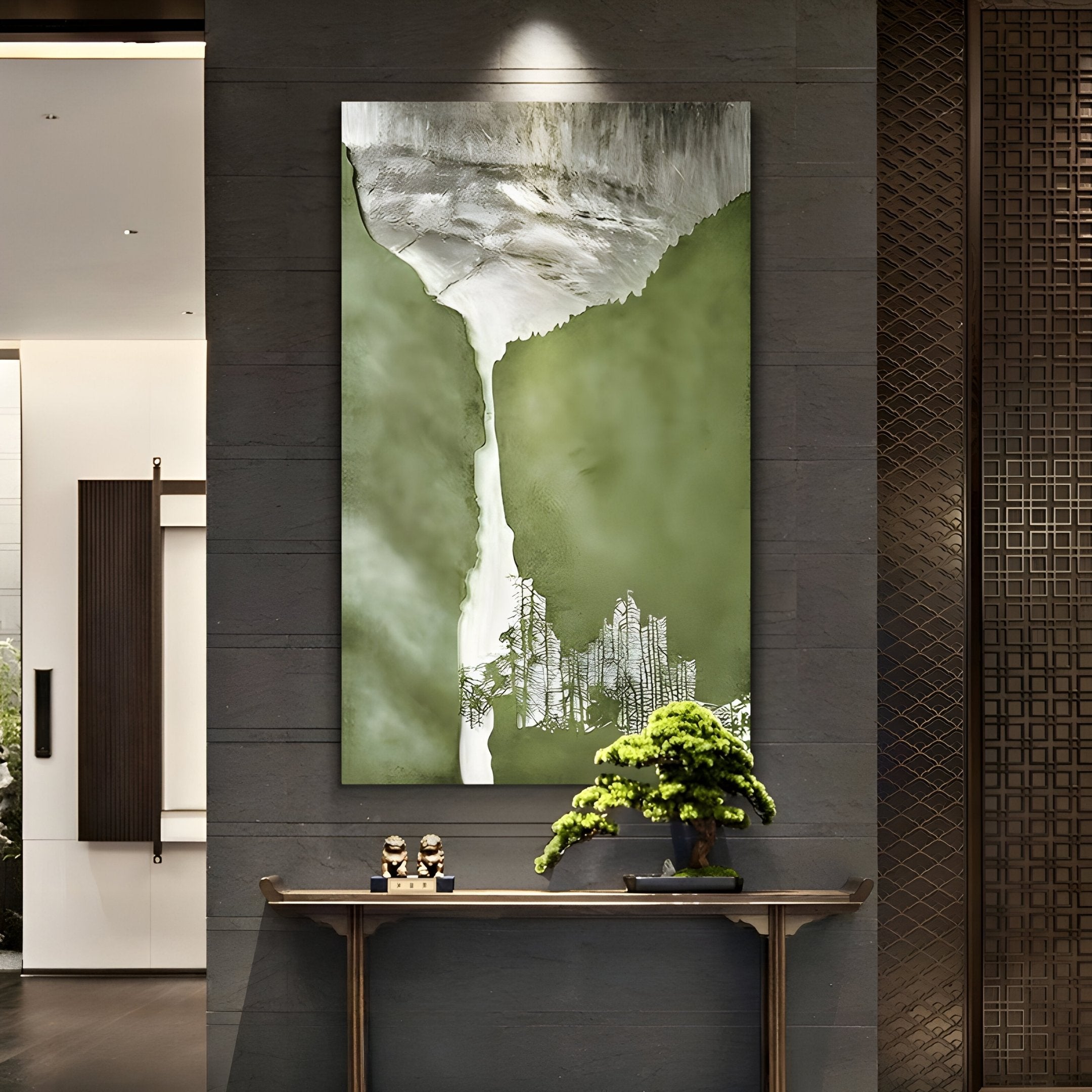 Virelai Verdant Abstract Oil Painting 3D Wall Art