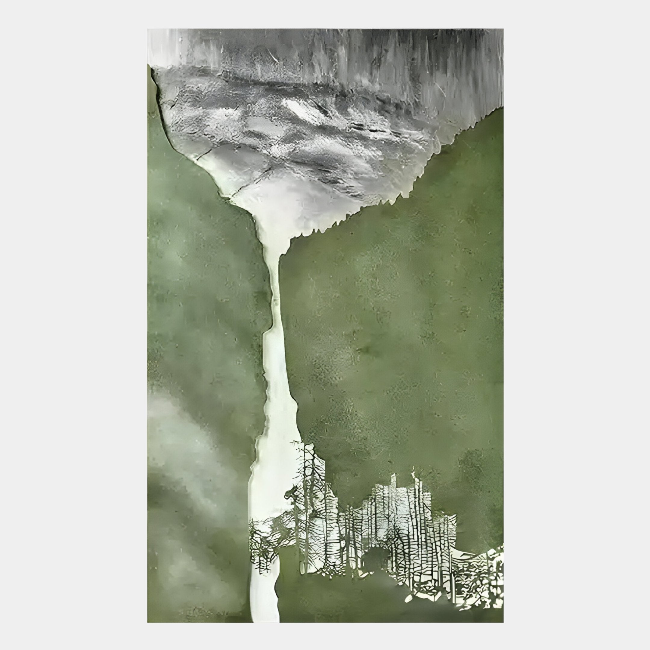 Virelai Verdant Abstract Oil Painting 3D Wall Art