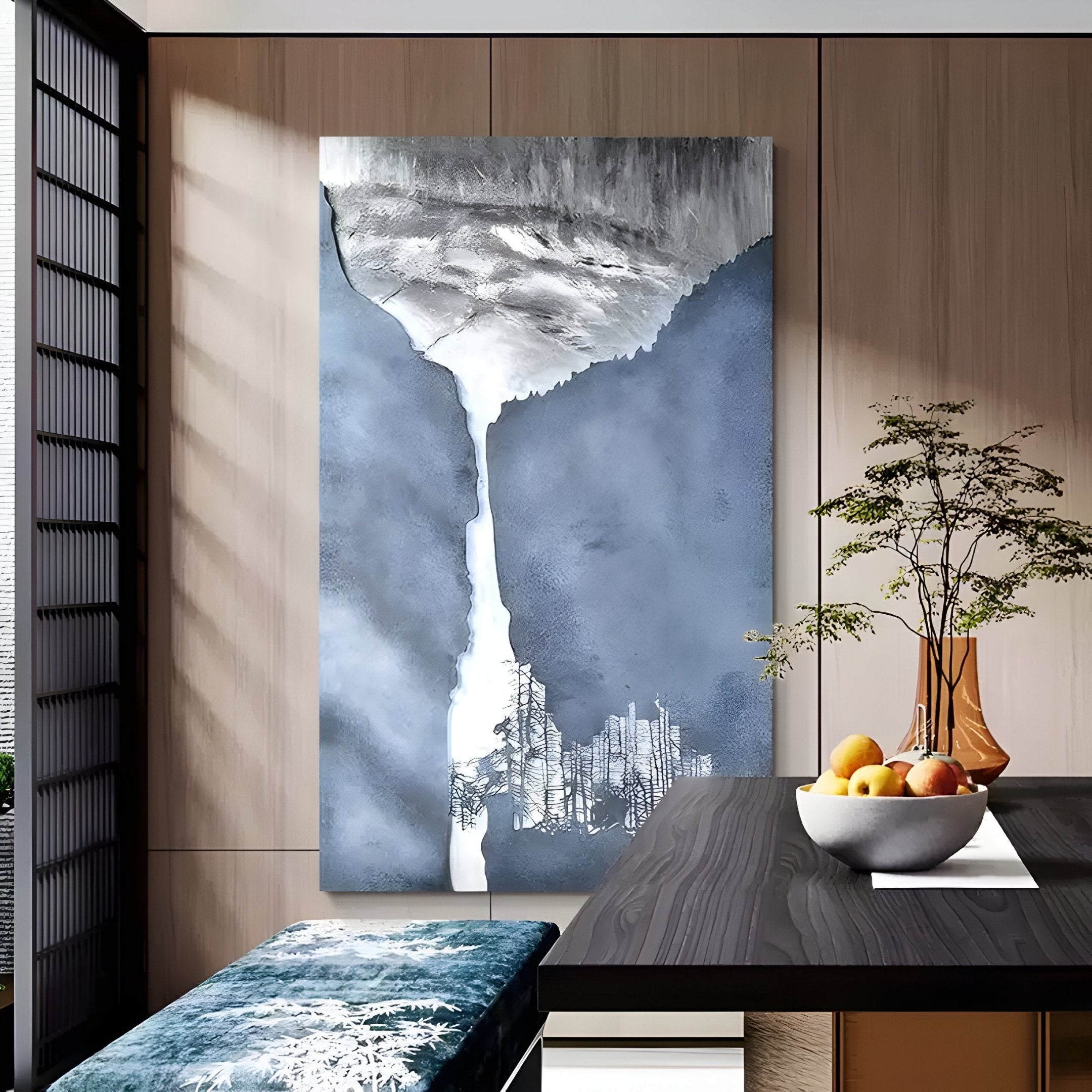 Virelai Slate Abstract Oil Painting 3D Wall Art