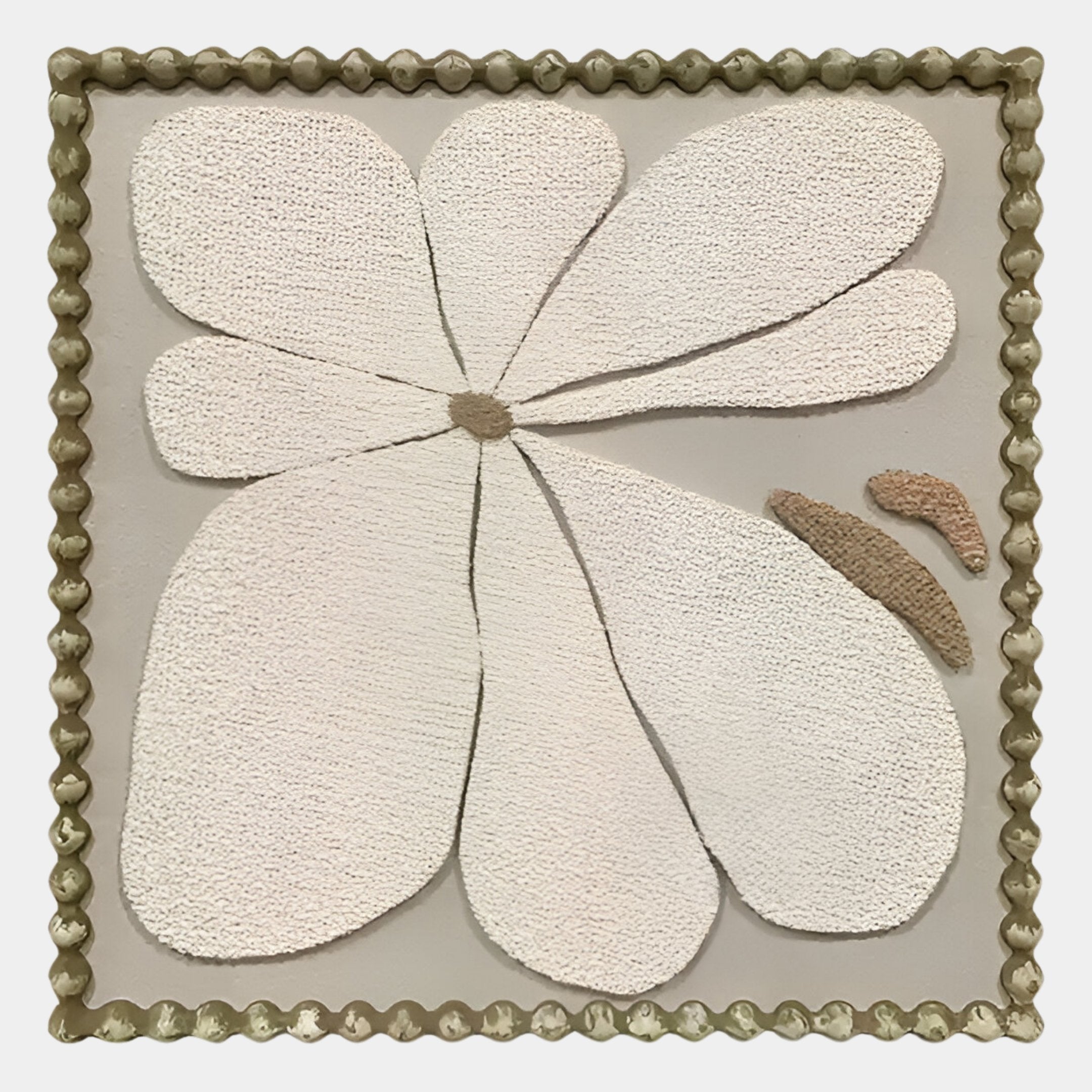 Petala Beige & White Bloom Wood Relief 3D Wall Art